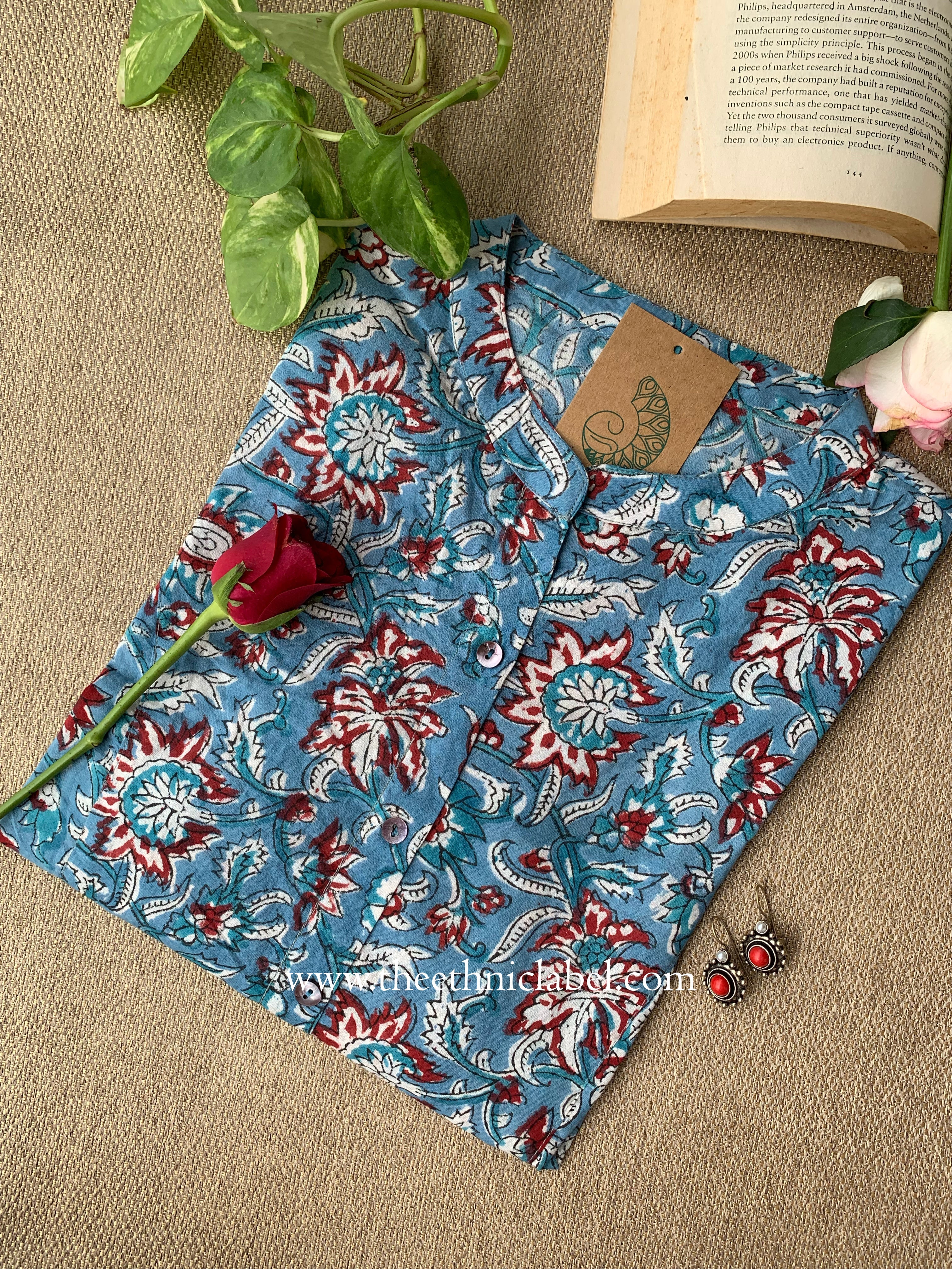 "Hawa" Block Printed Cotton Short kurta