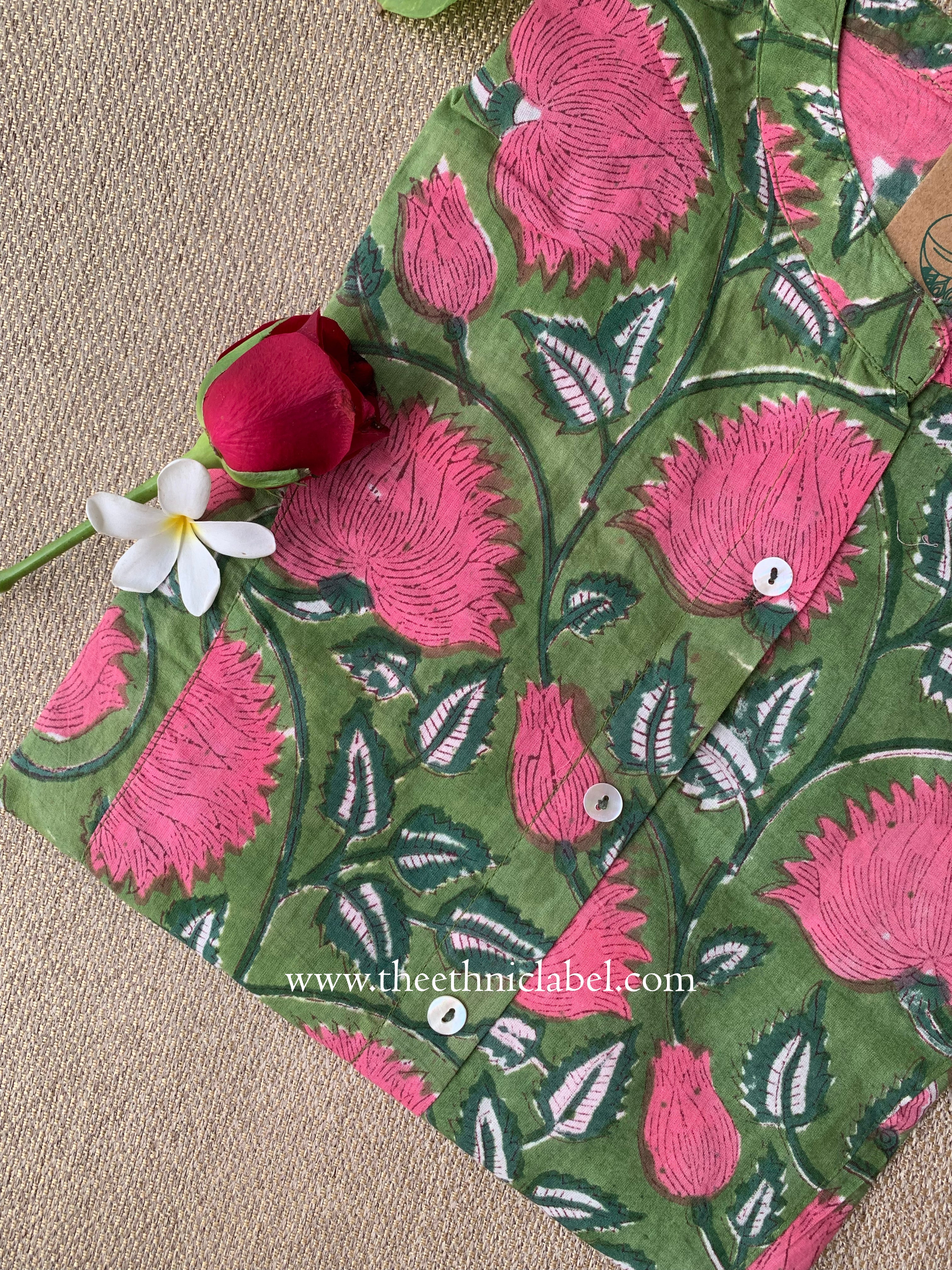 "Lekha" Block Printed Cotton Short kurta