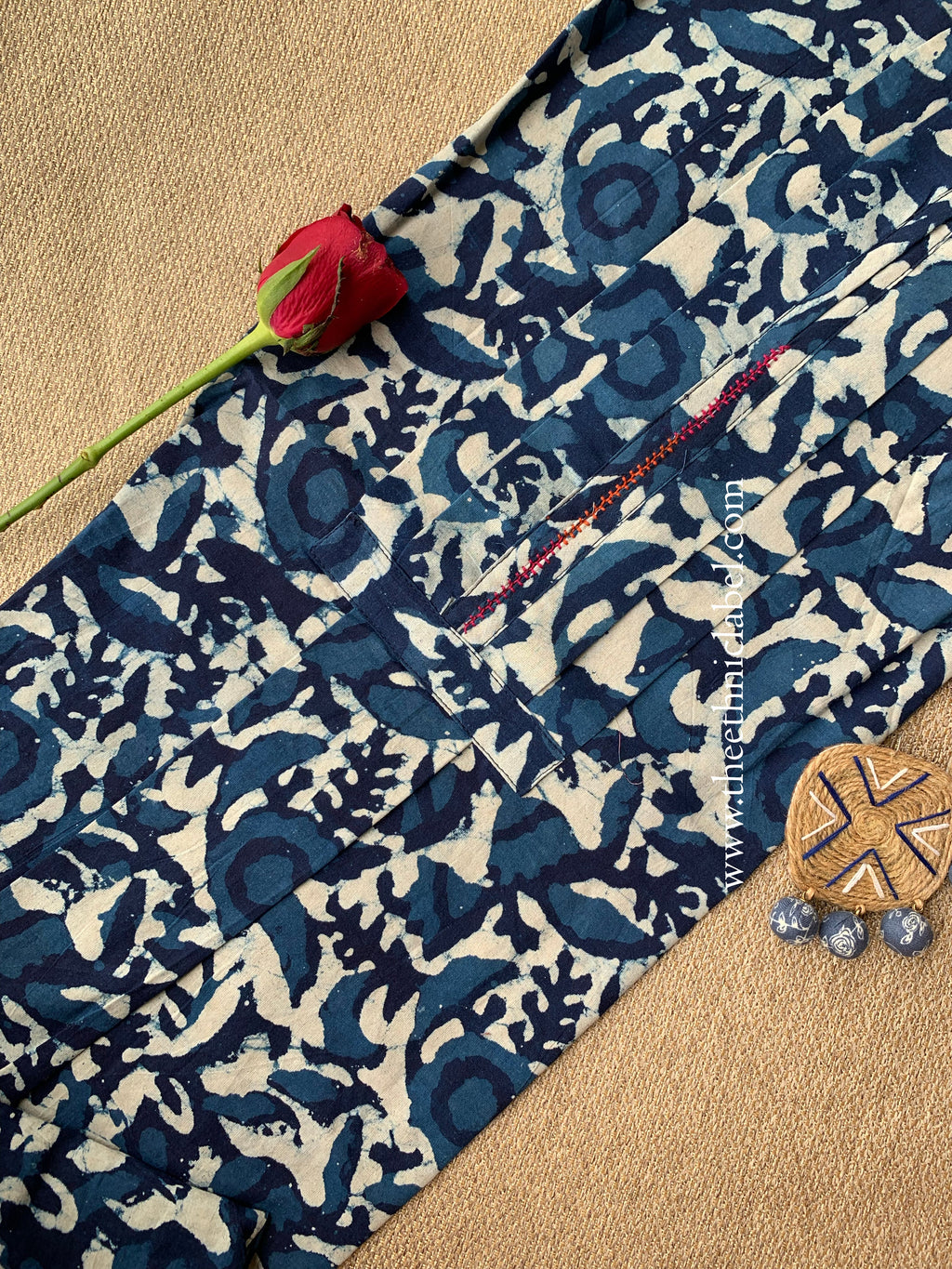 Dabu Block Printed Cotton Short kurta