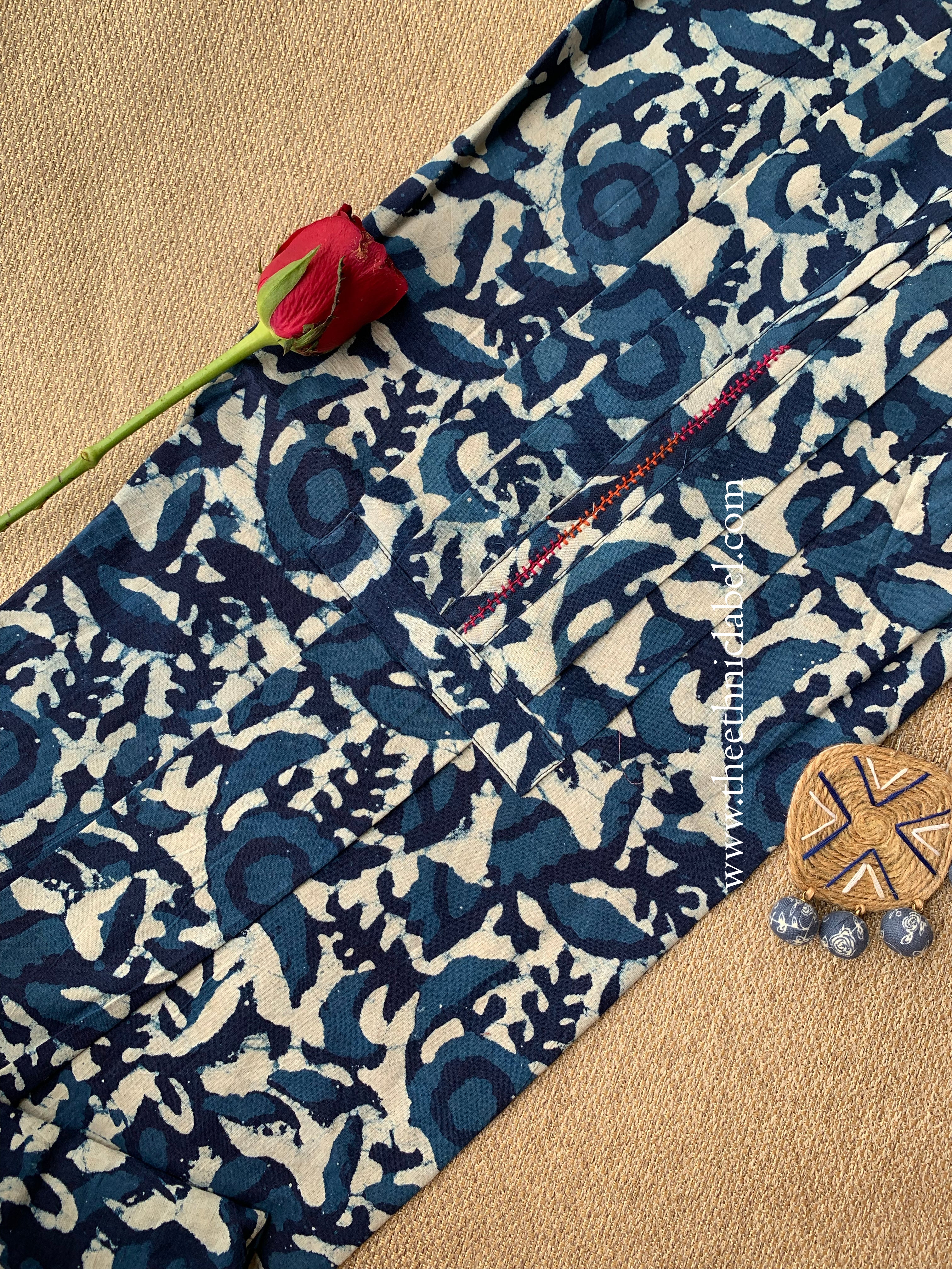 Dabu Block Printed Cotton Short kurta
