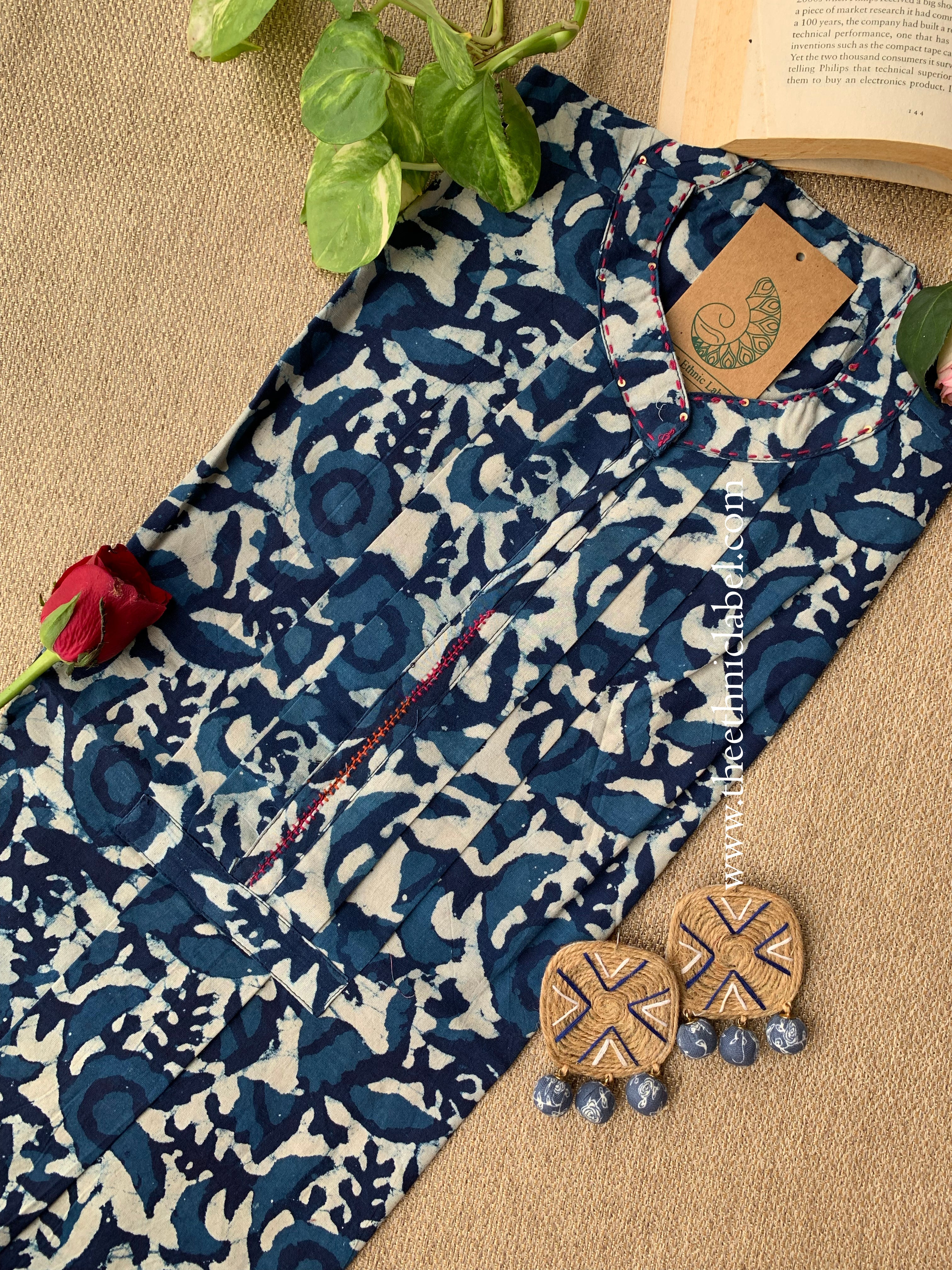 Dabu Block Printed Cotton Short kurta
