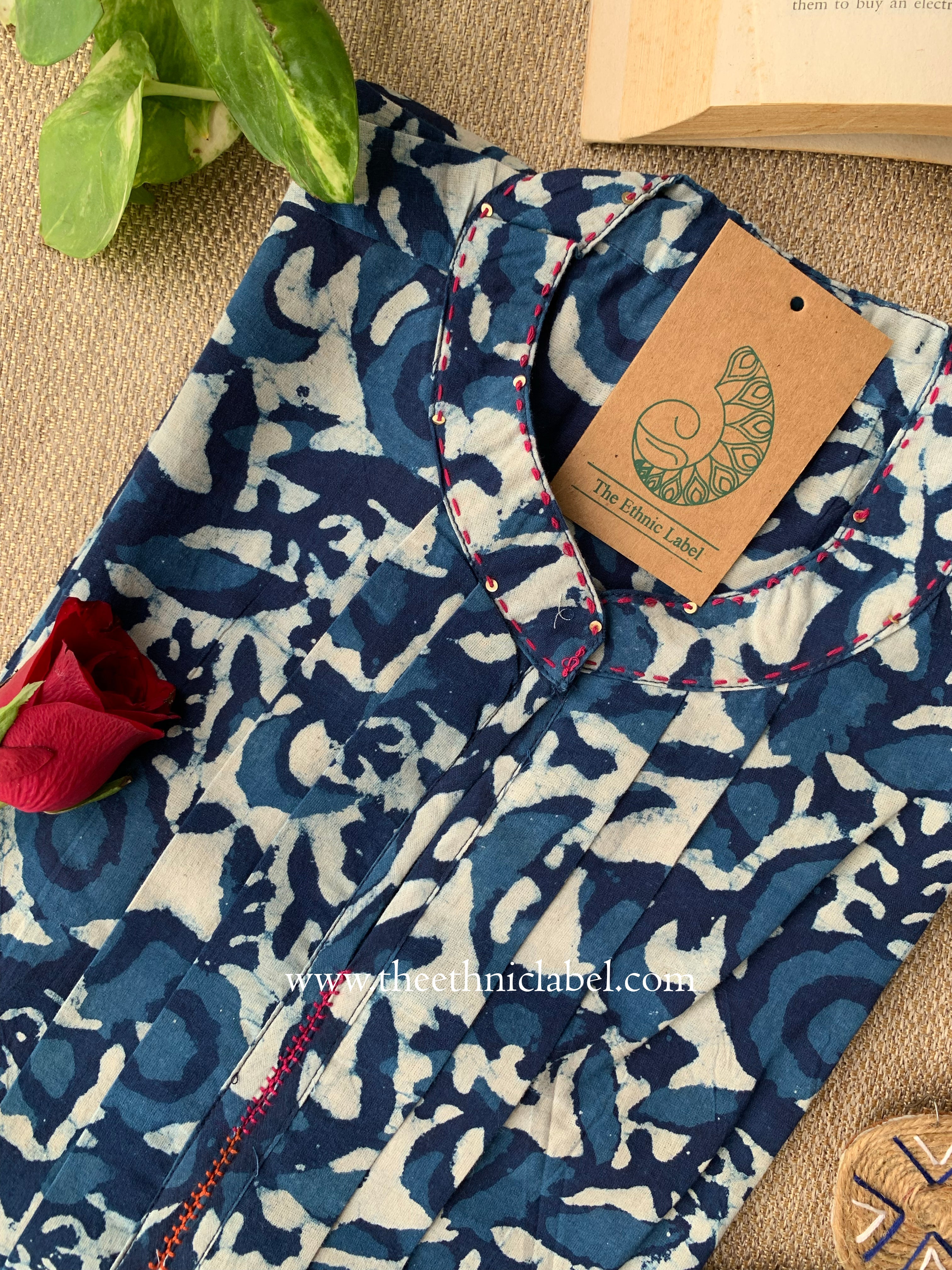 Dabu Block Printed Cotton Short kurta