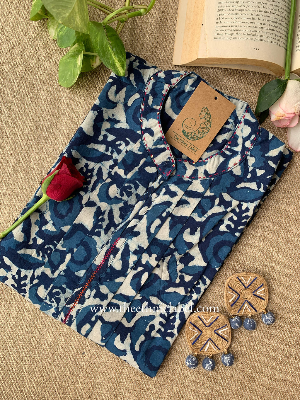 Dabu Block Printed Cotton Short kurta