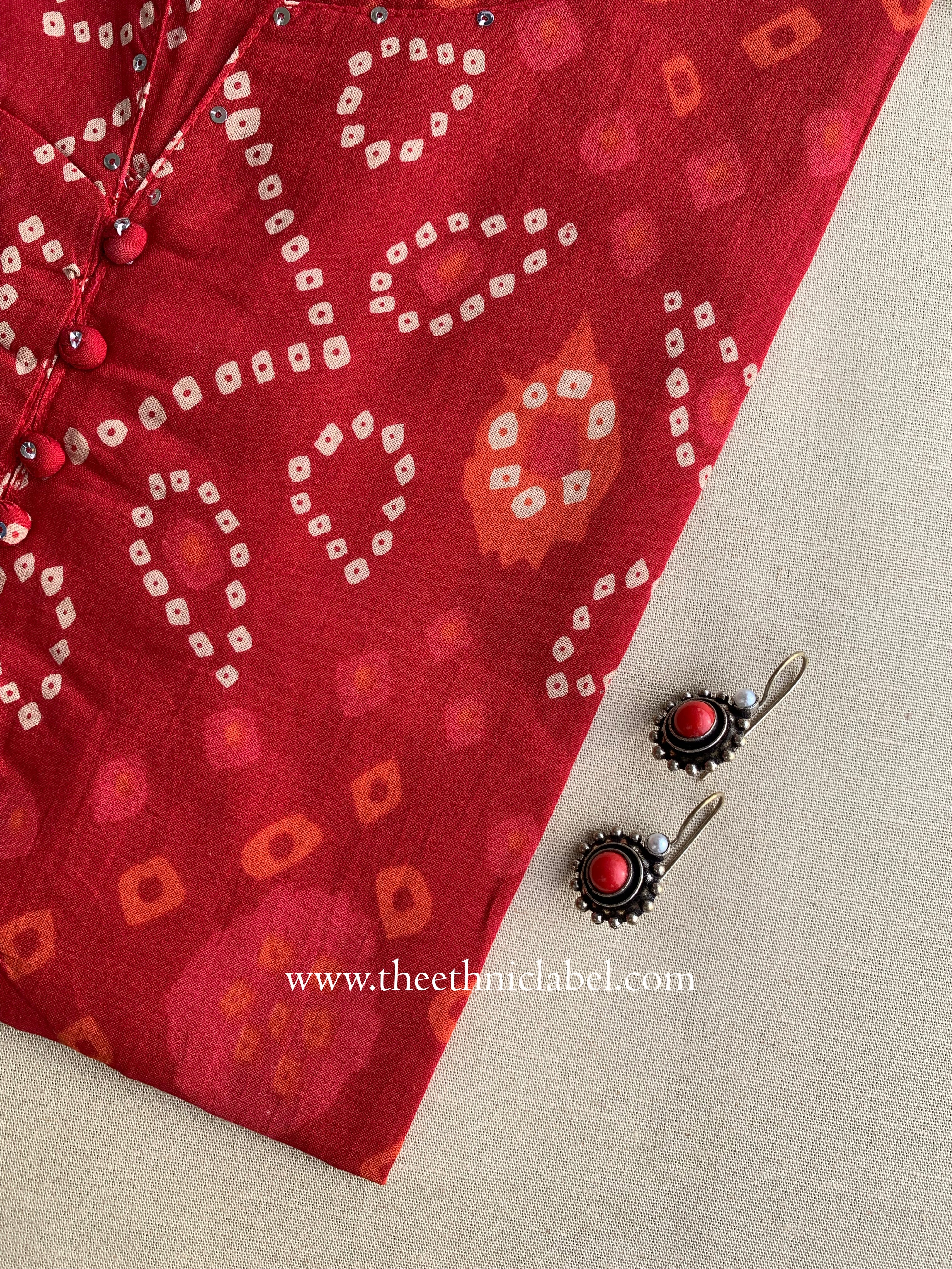 Kala Bandhani Printed Cotton Kurta-  L