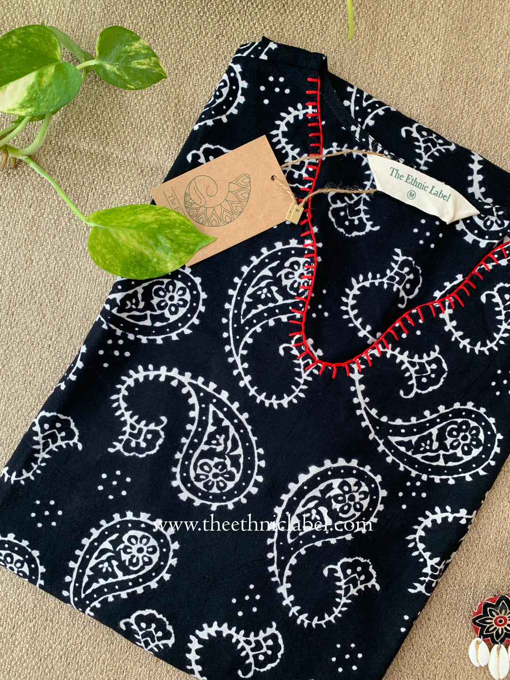 "Rubal" Hand Block Printed Scalloped Cotton kurta