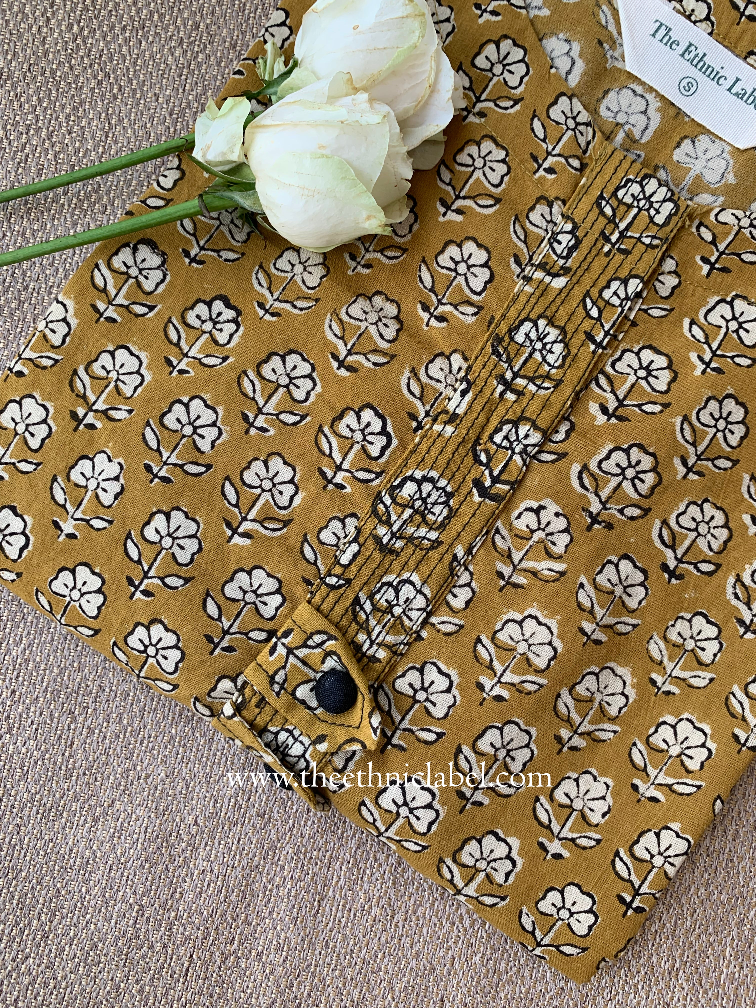 "Kshiti" Hand Block Printed Cotton kurta