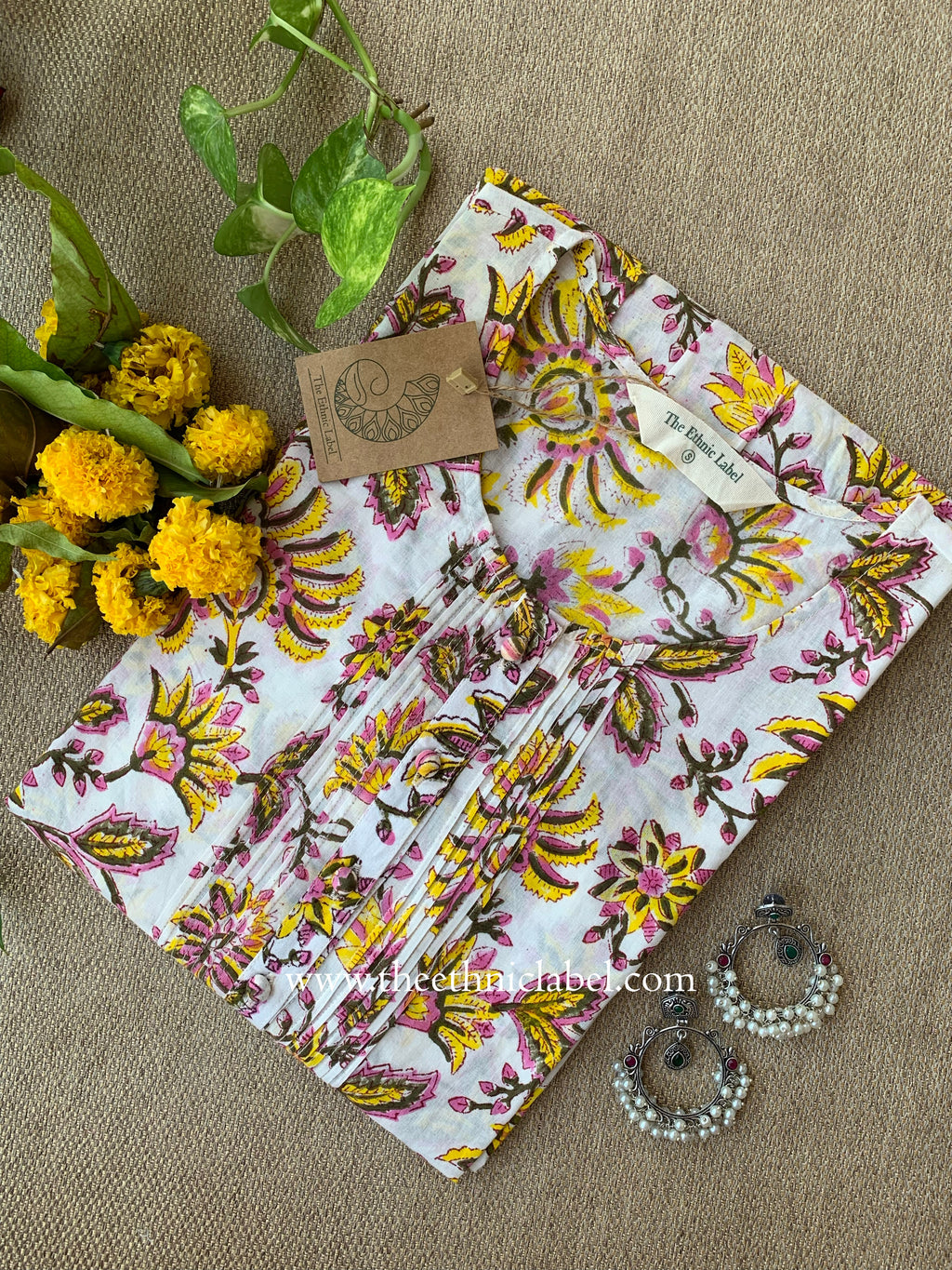 "Yagni" Hand Block Printed Cotton kurta