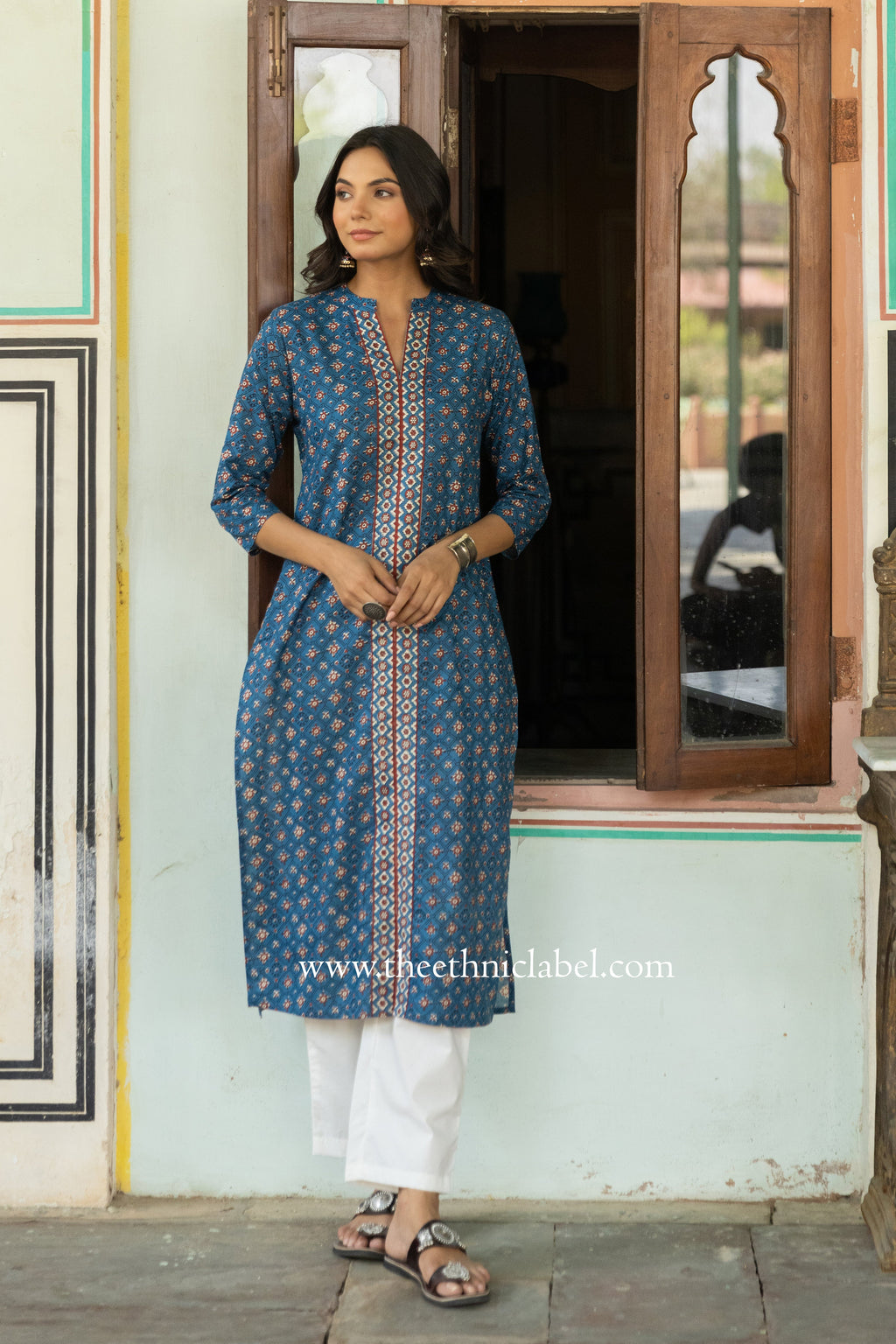 "Gauhar" Hand Block Printed Cotton kurta