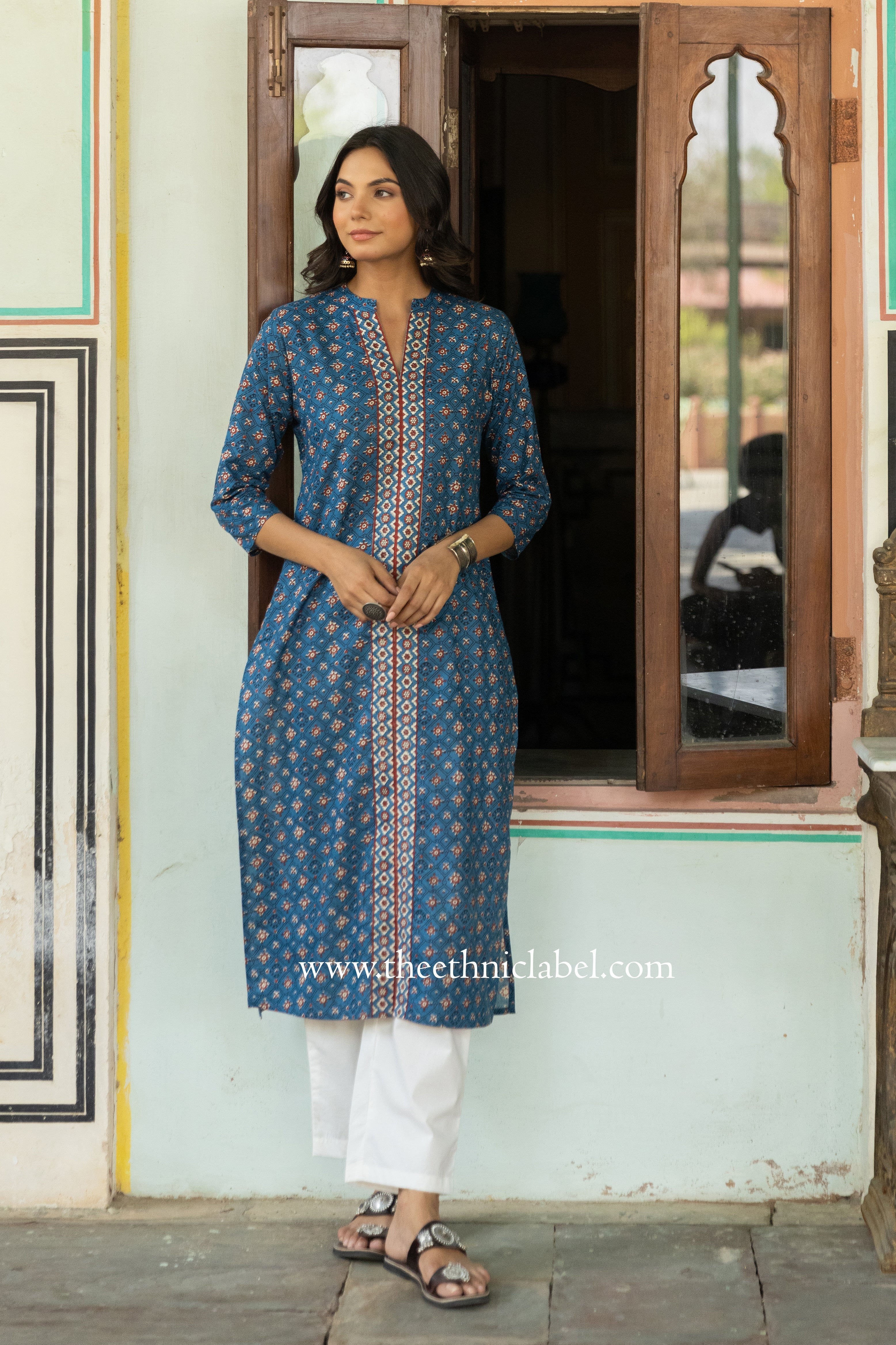"Gauhar" Hand Block Printed Cotton kurta