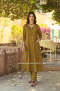 "Tatva" A line Hand Block Printed Cotton Co-ord set (2 pc)