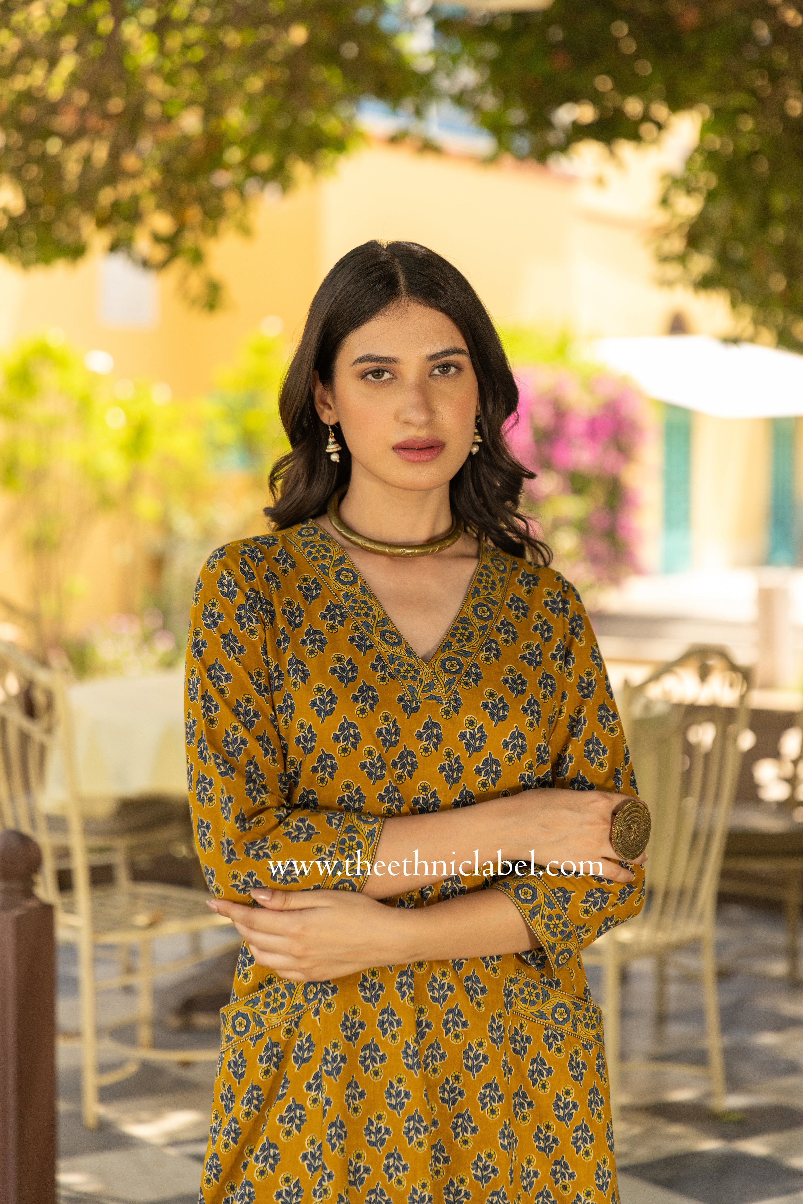 "Tatva" A line Hand Block Printed Cotton Co-ord set (2 pc)