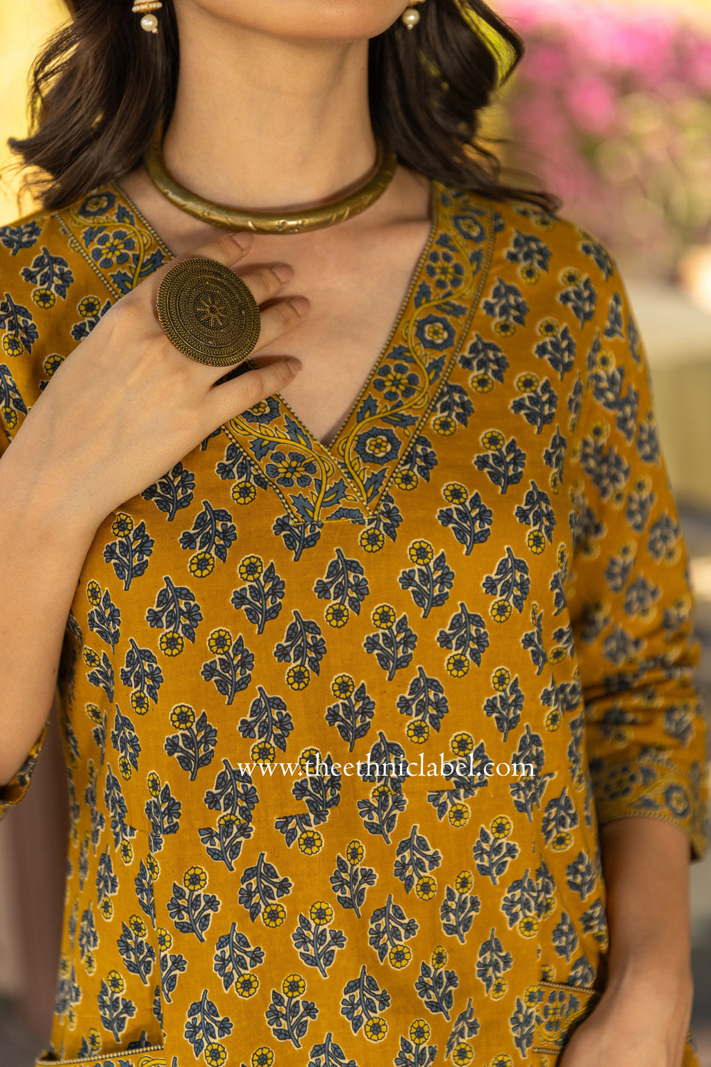 "Tatva" A line Hand Block Printed Cotton Co-ord set (2 pc)