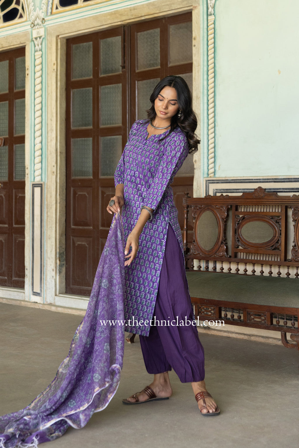 "Dori" hand Block Printed Cotton kurta set  - 2pc