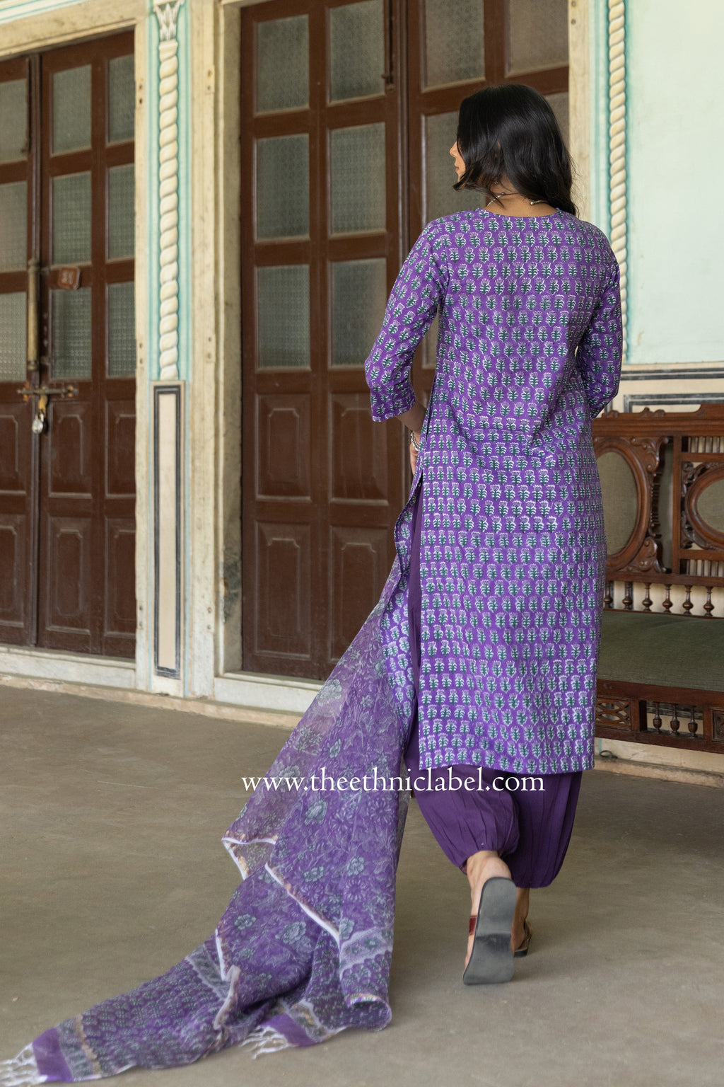 "Dori" hand Block Printed Cotton kurta set  - 2pc