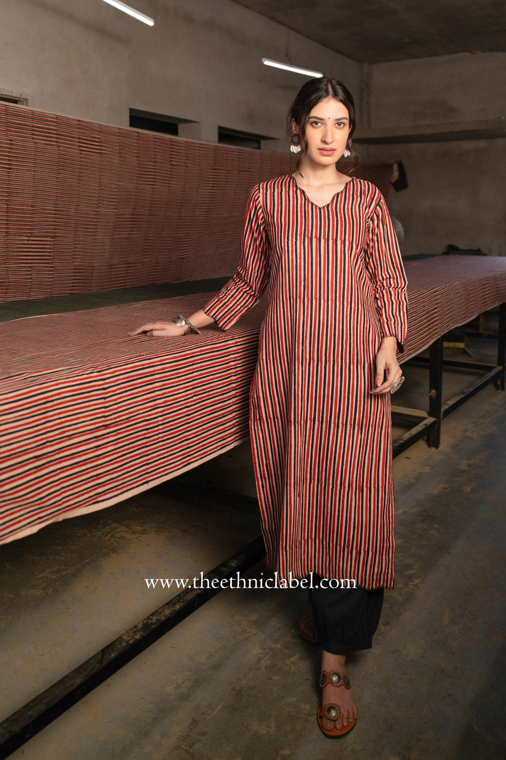 "Raqs" Hand Block Printed Cotton kurta