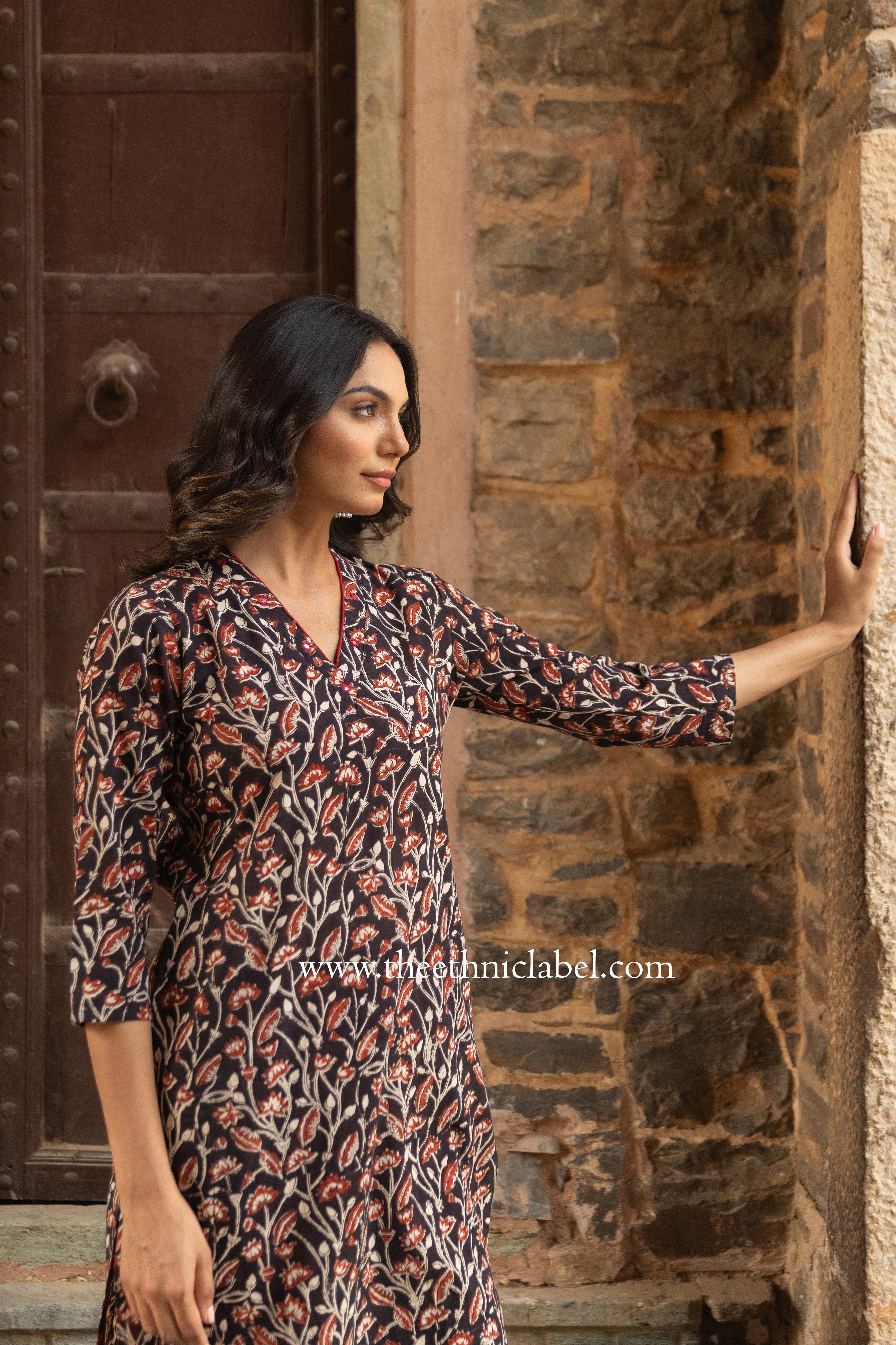 "Raina" Hand Embroidered Cotton kurta