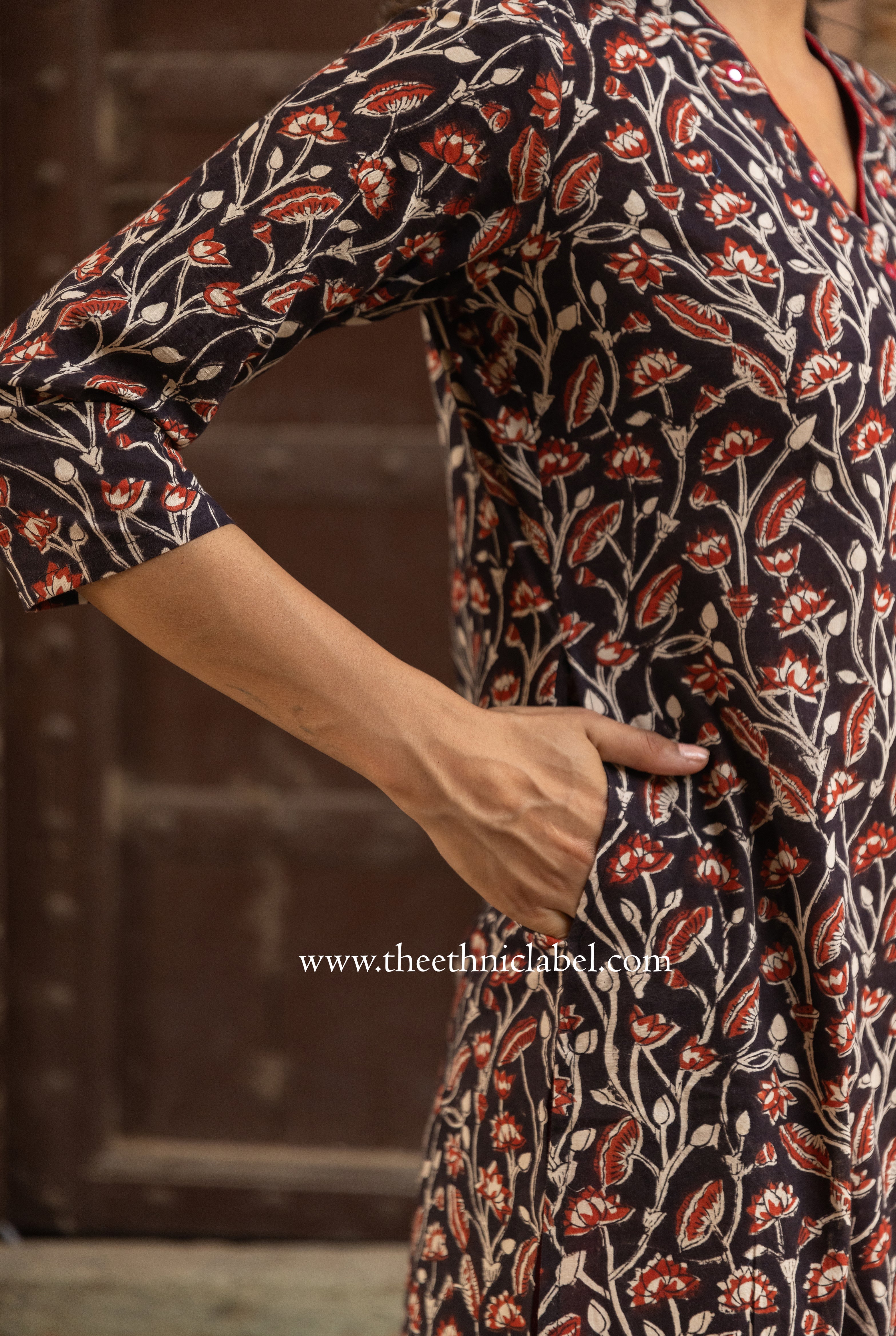 "Raina" Hand Embroidered Cotton kurta