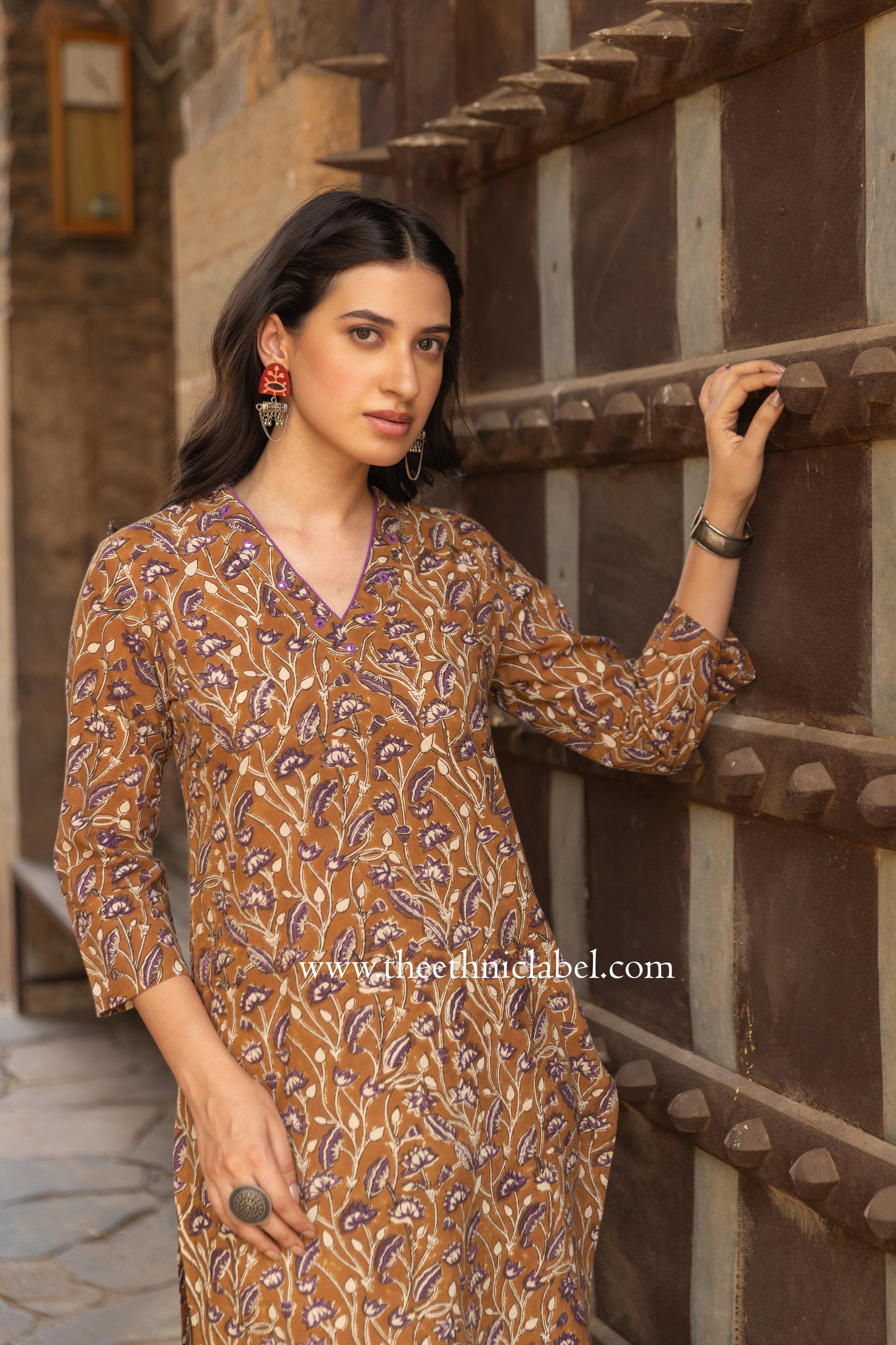 "Nayan" Hand Embroidered Cotton kurta