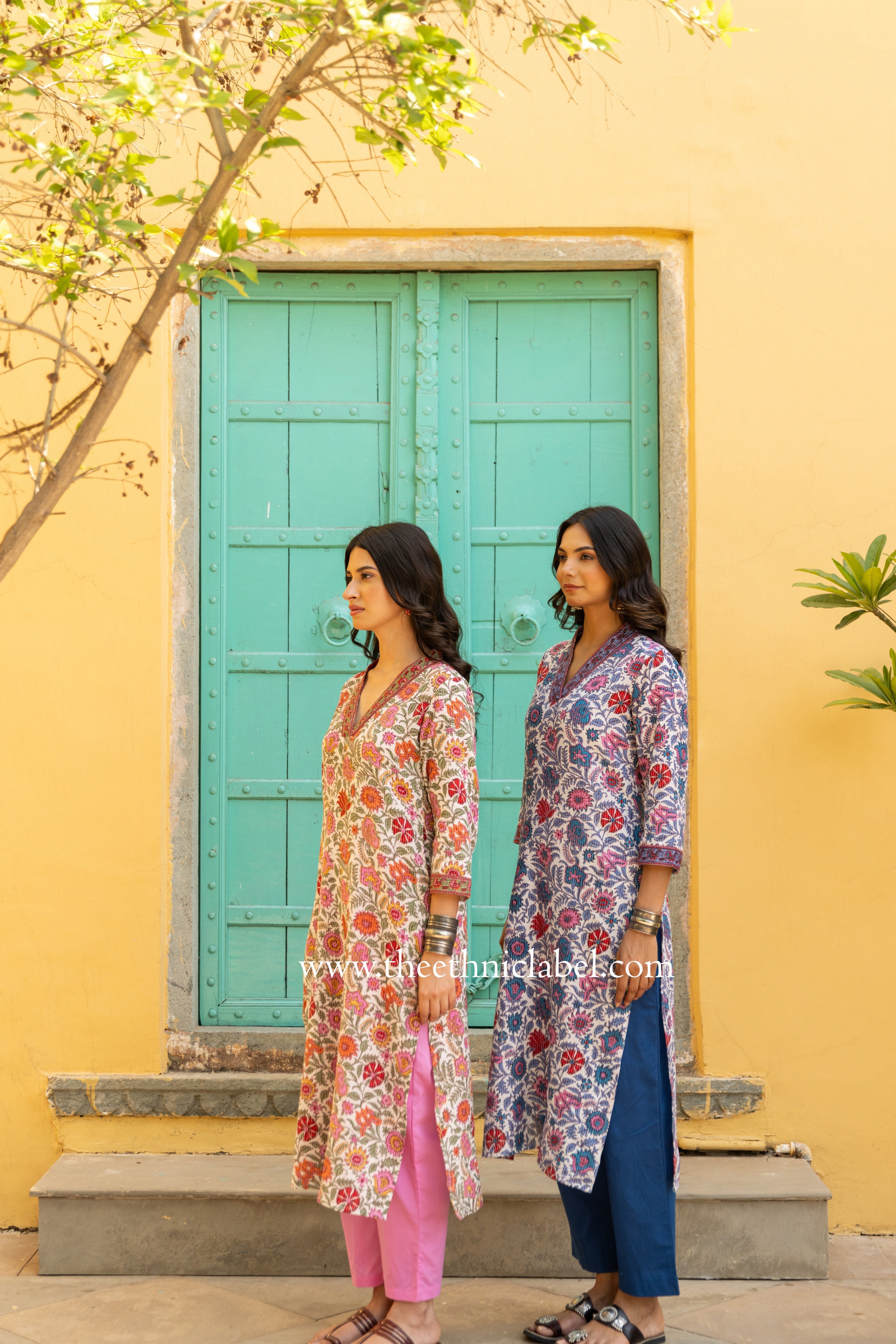 "Sunaina" Floral Cotton kurta