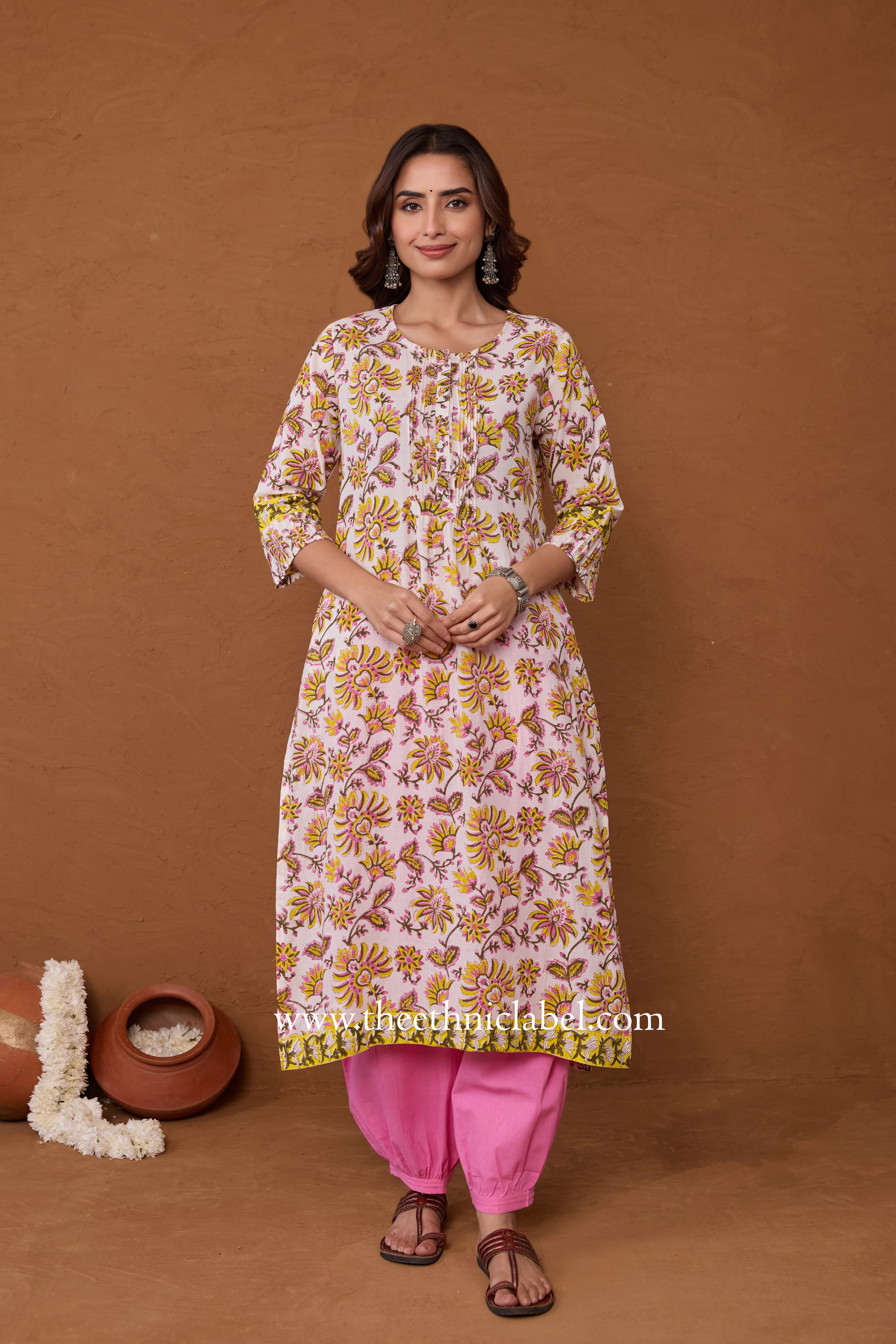 "Yagni" Hand Block Printed Cotton kurta