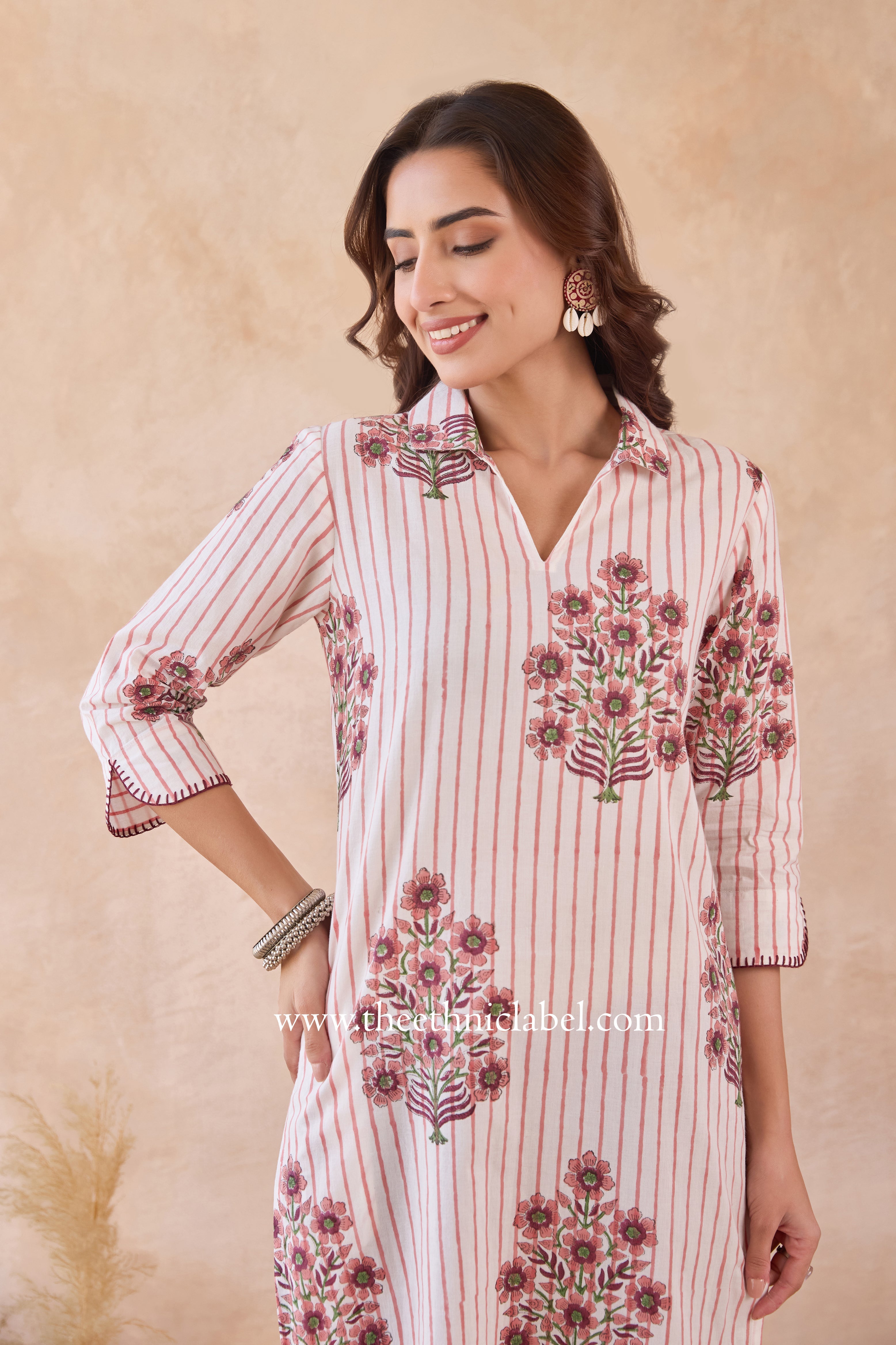 "Zimal" Hand Block Printed Cotton kurta
