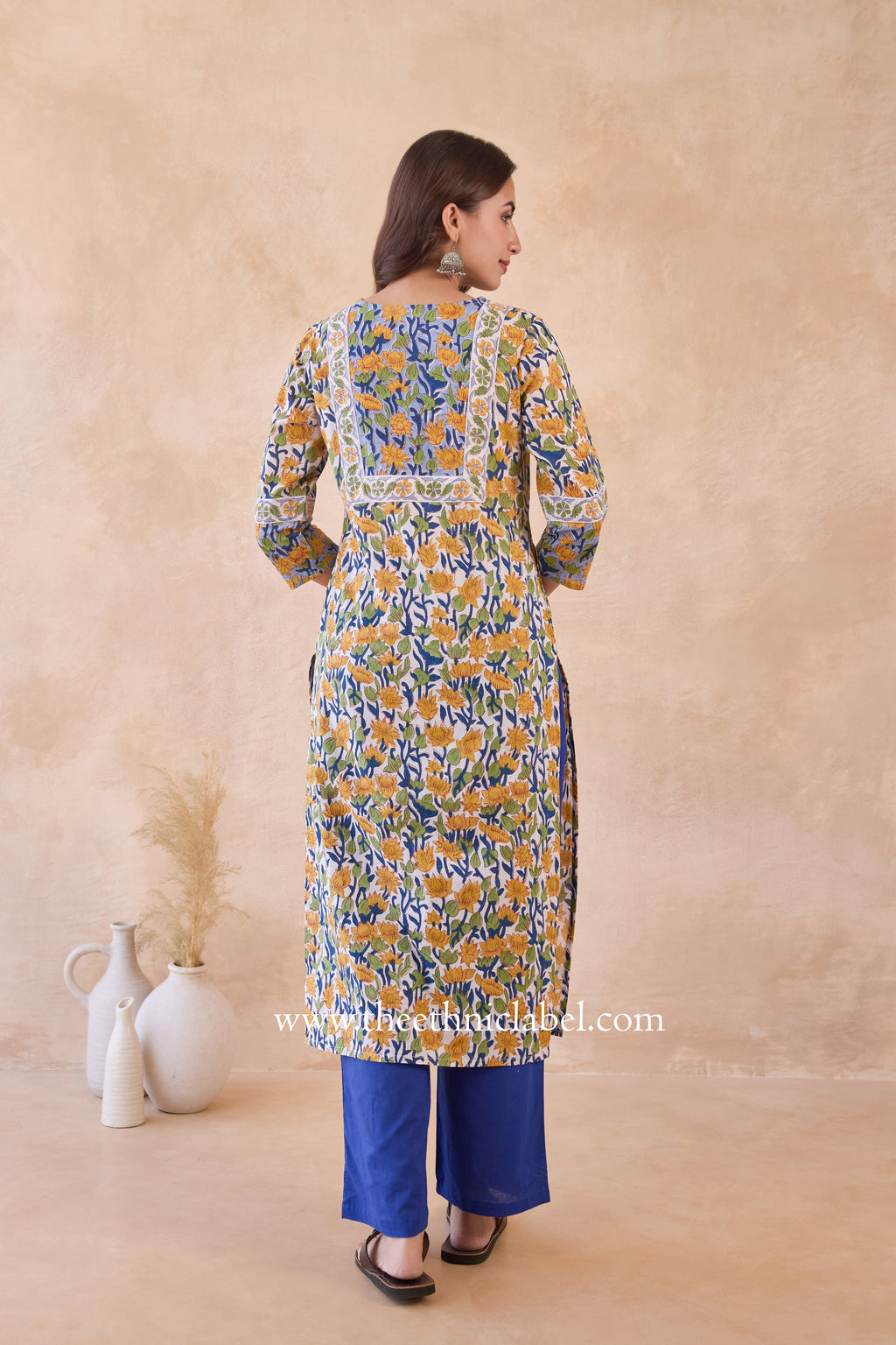 "Rutvi" Hand Block Printed Cotton kurta