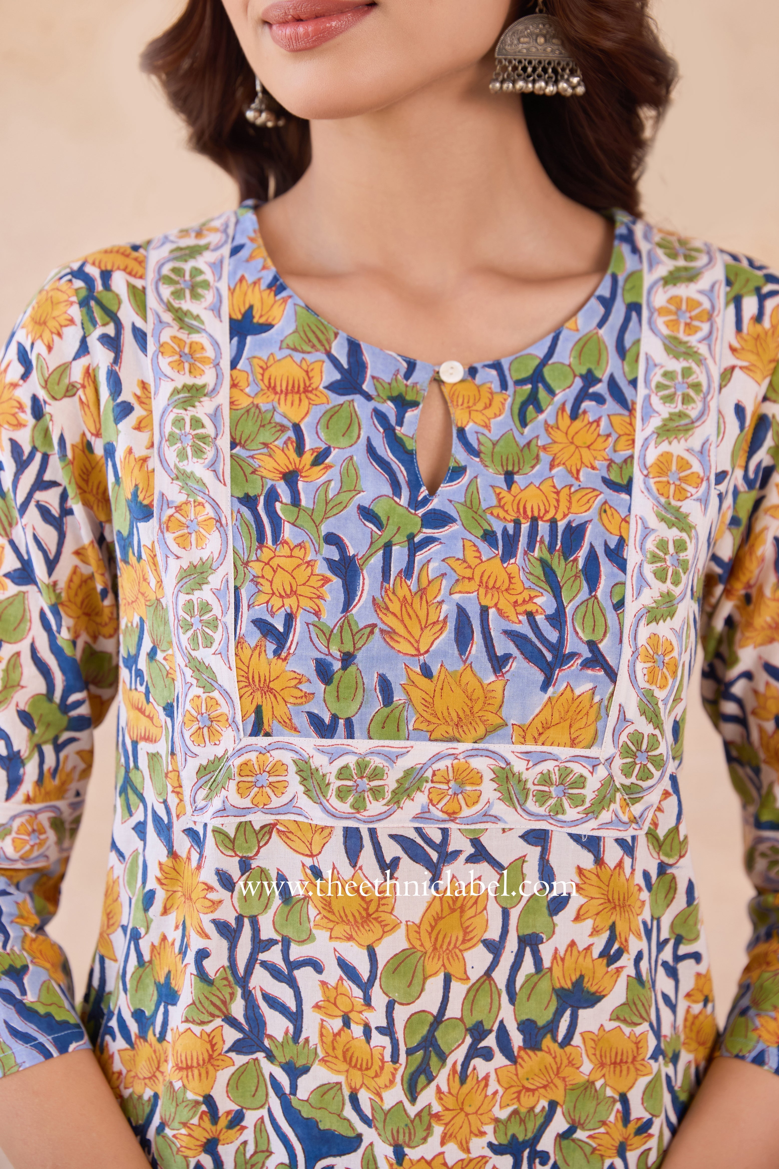 "Rutvi" Hand Block Printed Cotton kurta