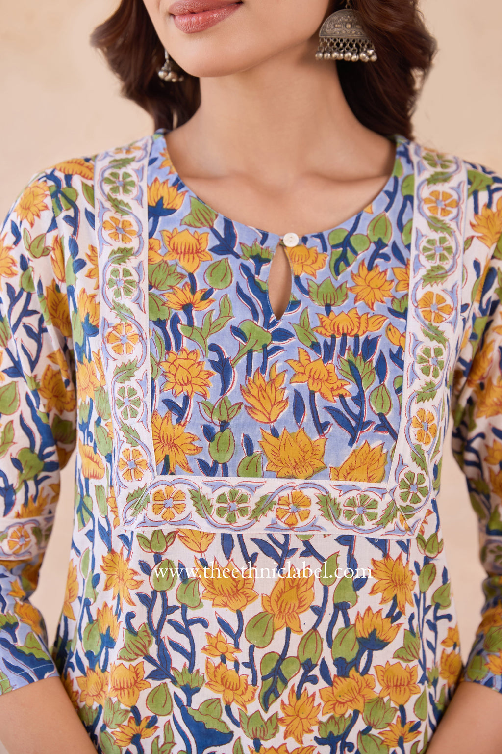 "Sumiran" Hand Block Printed Cotton kurta with dupatta (2pc)