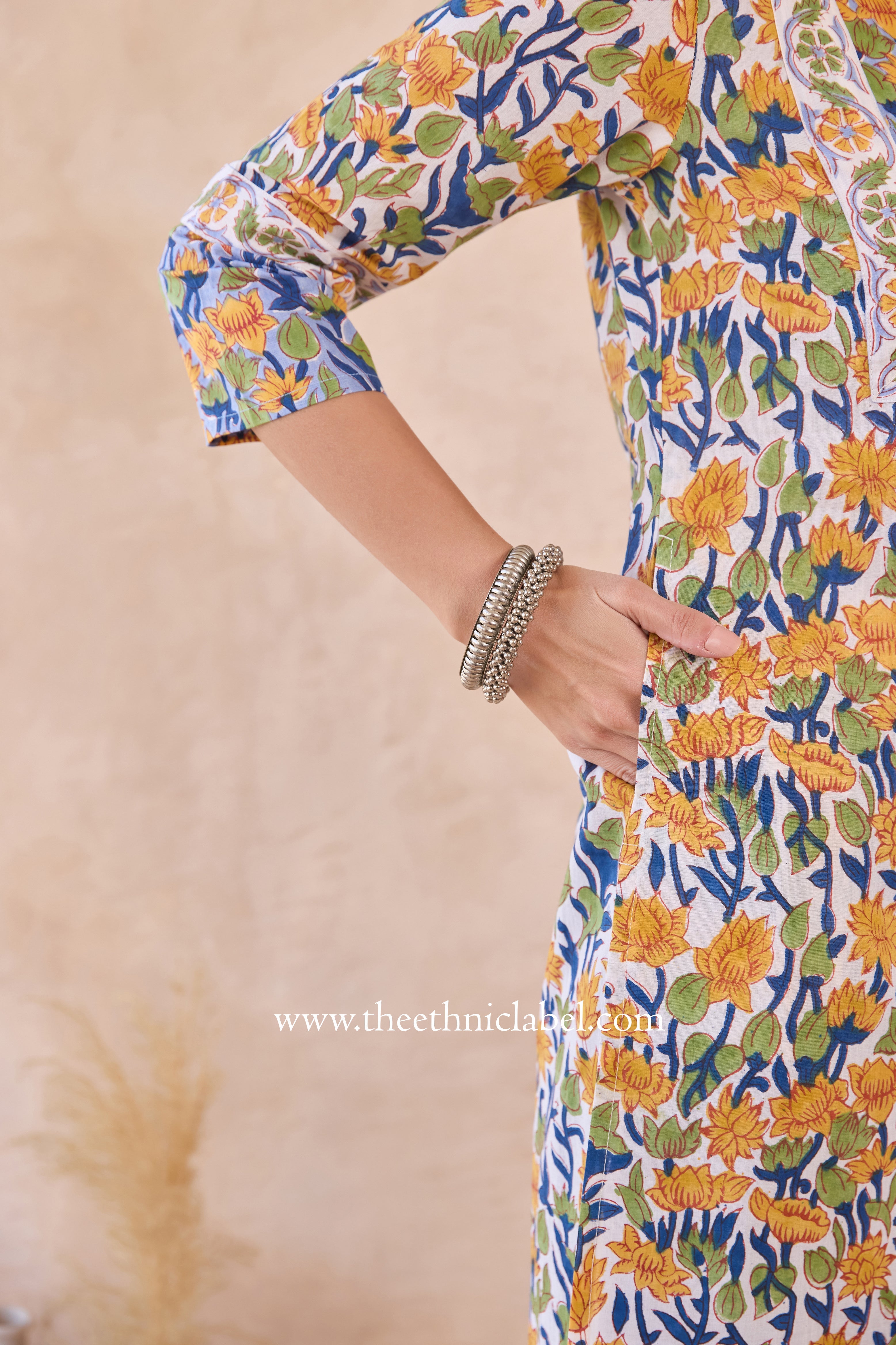 "Rutvi" Hand Block Printed Cotton kurta