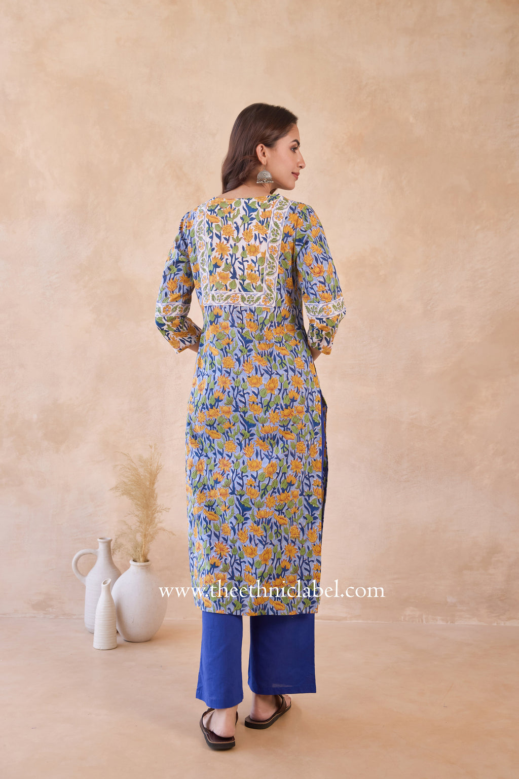 "Sravya" Hand Block Printed Cotton kurta