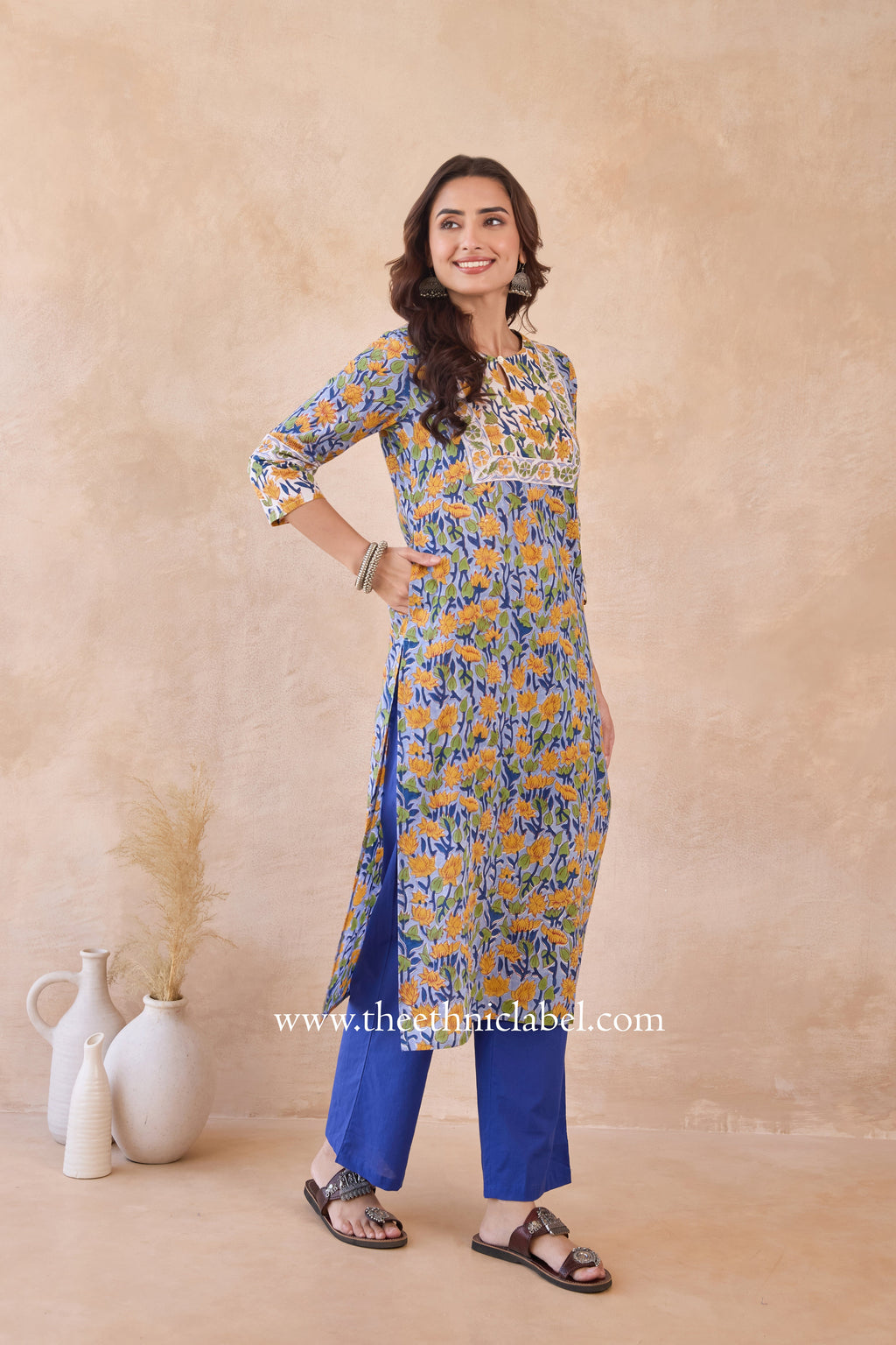 "Sravya" Hand Block Printed Cotton kurta