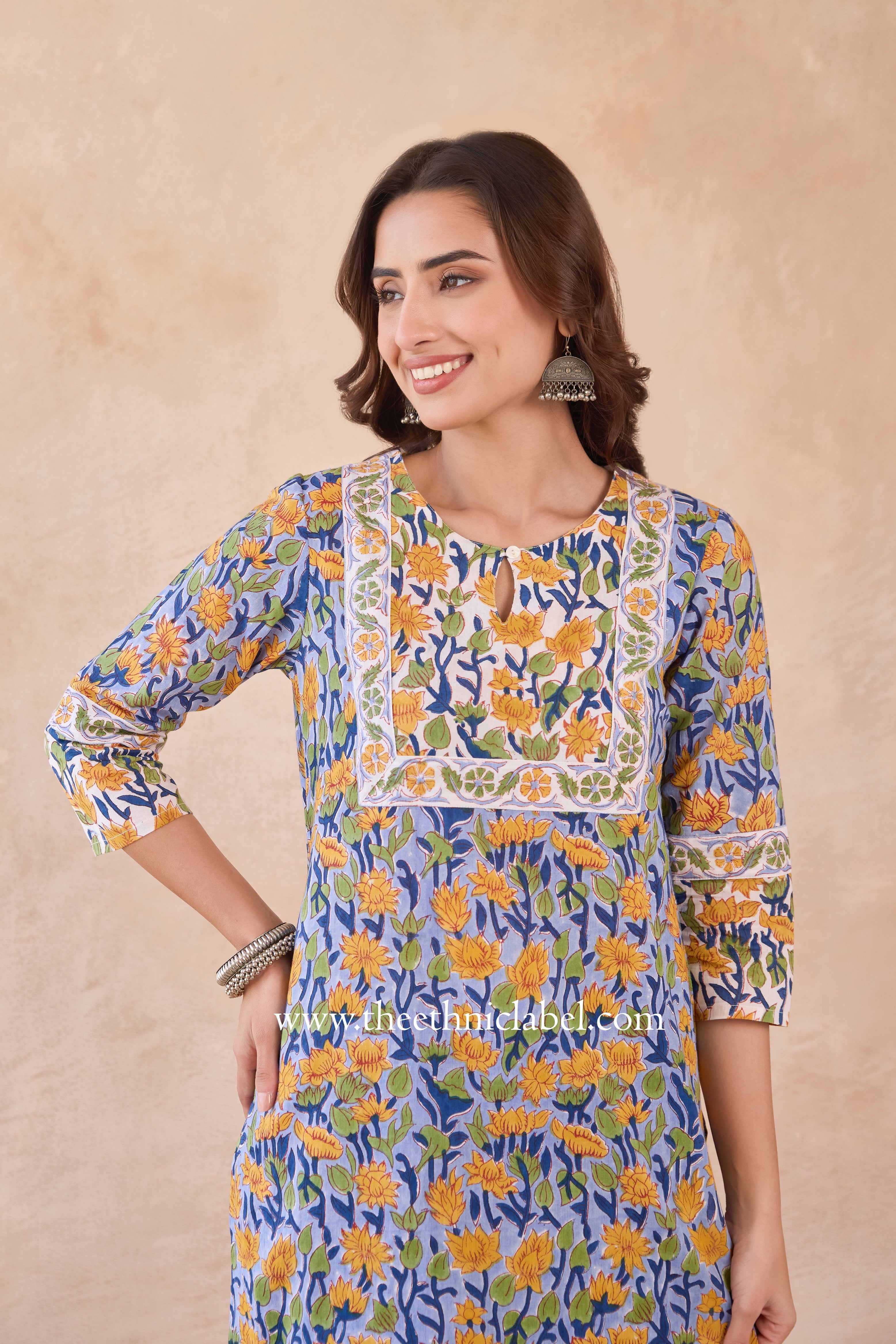 "Sravya" Hand Block Printed Cotton kurta