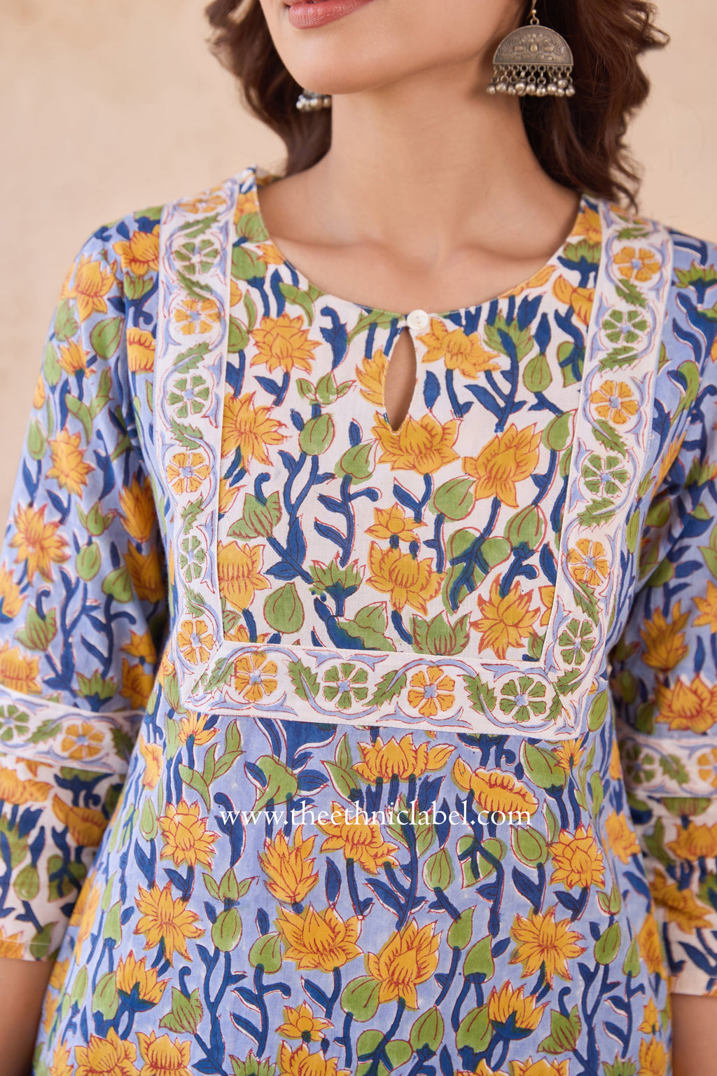 "Sravya" Hand Block Printed Cotton kurta