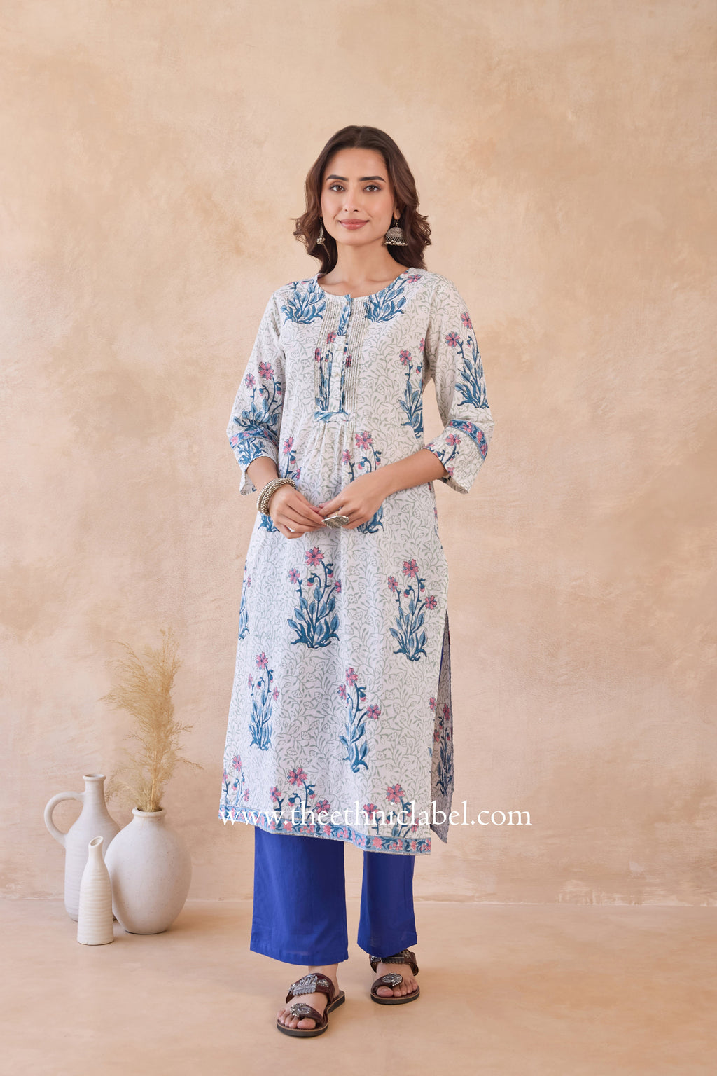 "Ravya" Hand Block Printed Cotton kurta