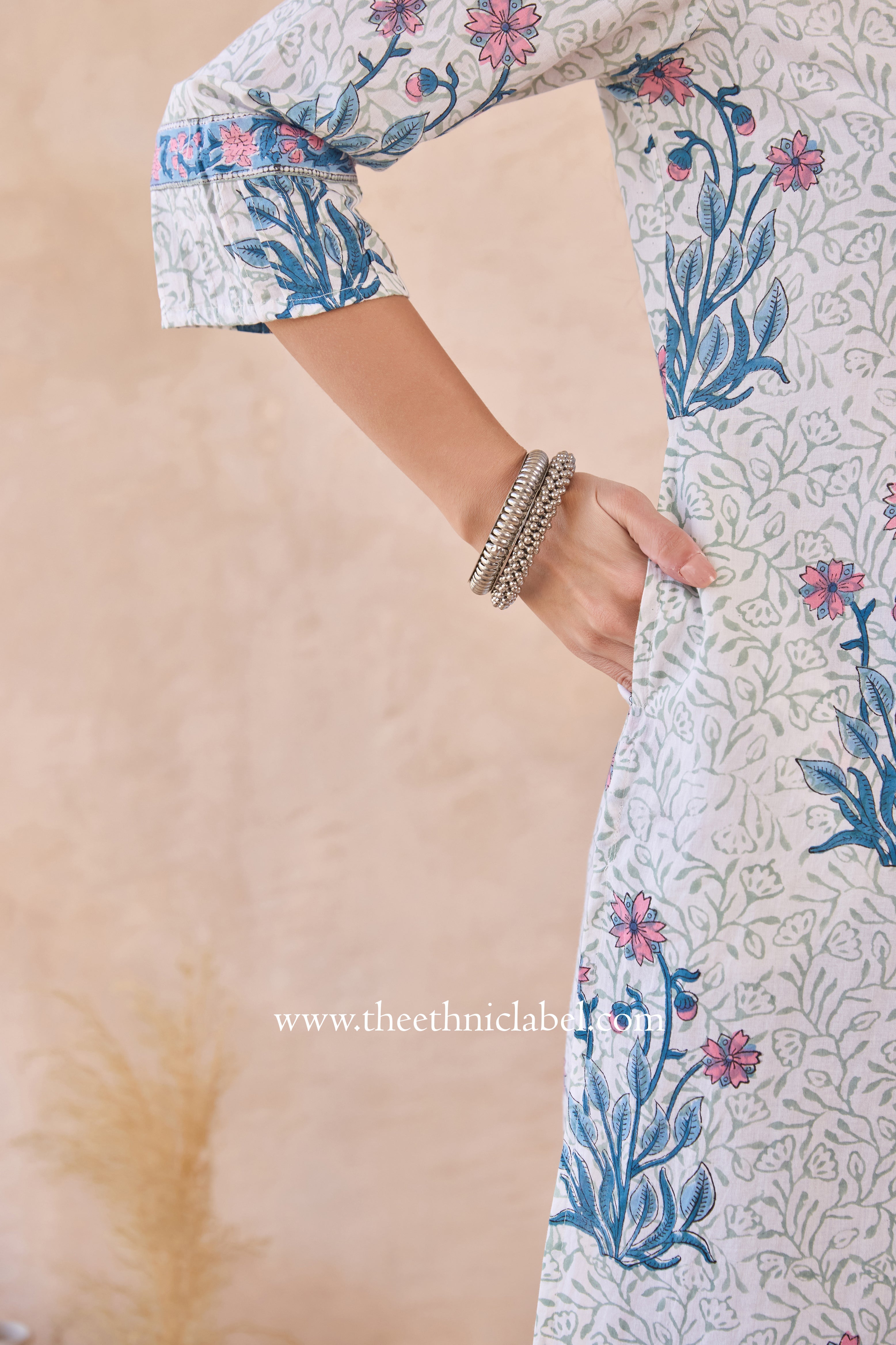 "Ravya" Hand Block Printed Cotton kurta