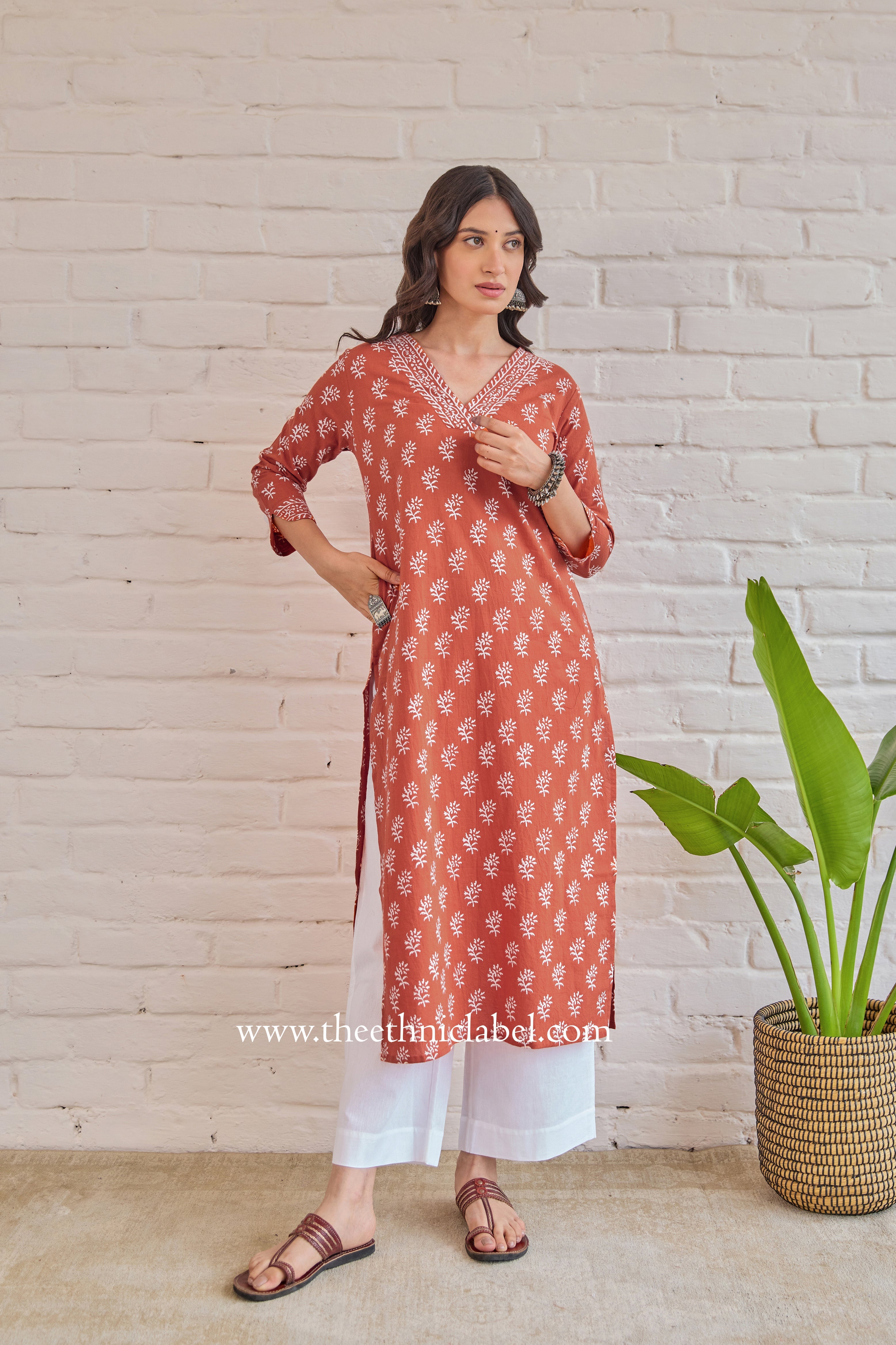 "Deepika" Hand Block Printed Cotton kurta