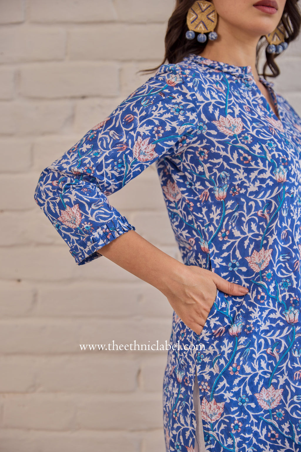 "Avnee" Hand Blockprinted Cotton Kurta