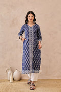 "Feroza" Hand Blockprinted Cotton Kurta