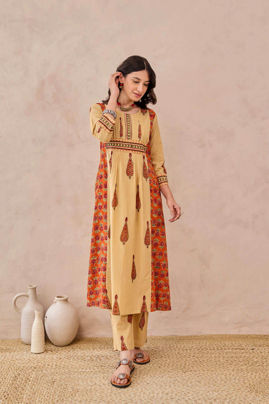 "Dastaan" Hand Block Printed Cotton kurta