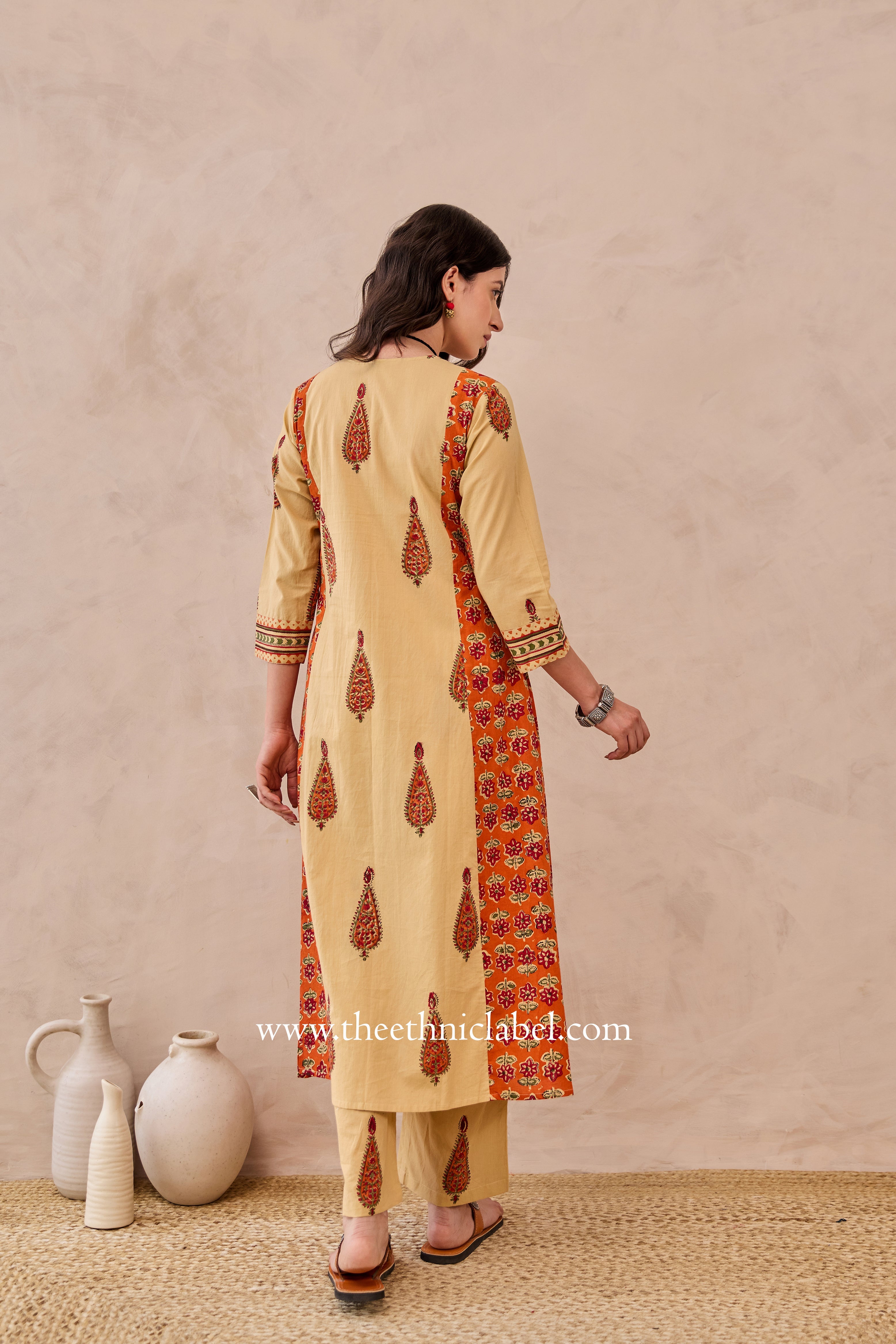 "Dastaan" Hand Block Printed Cotton kurta