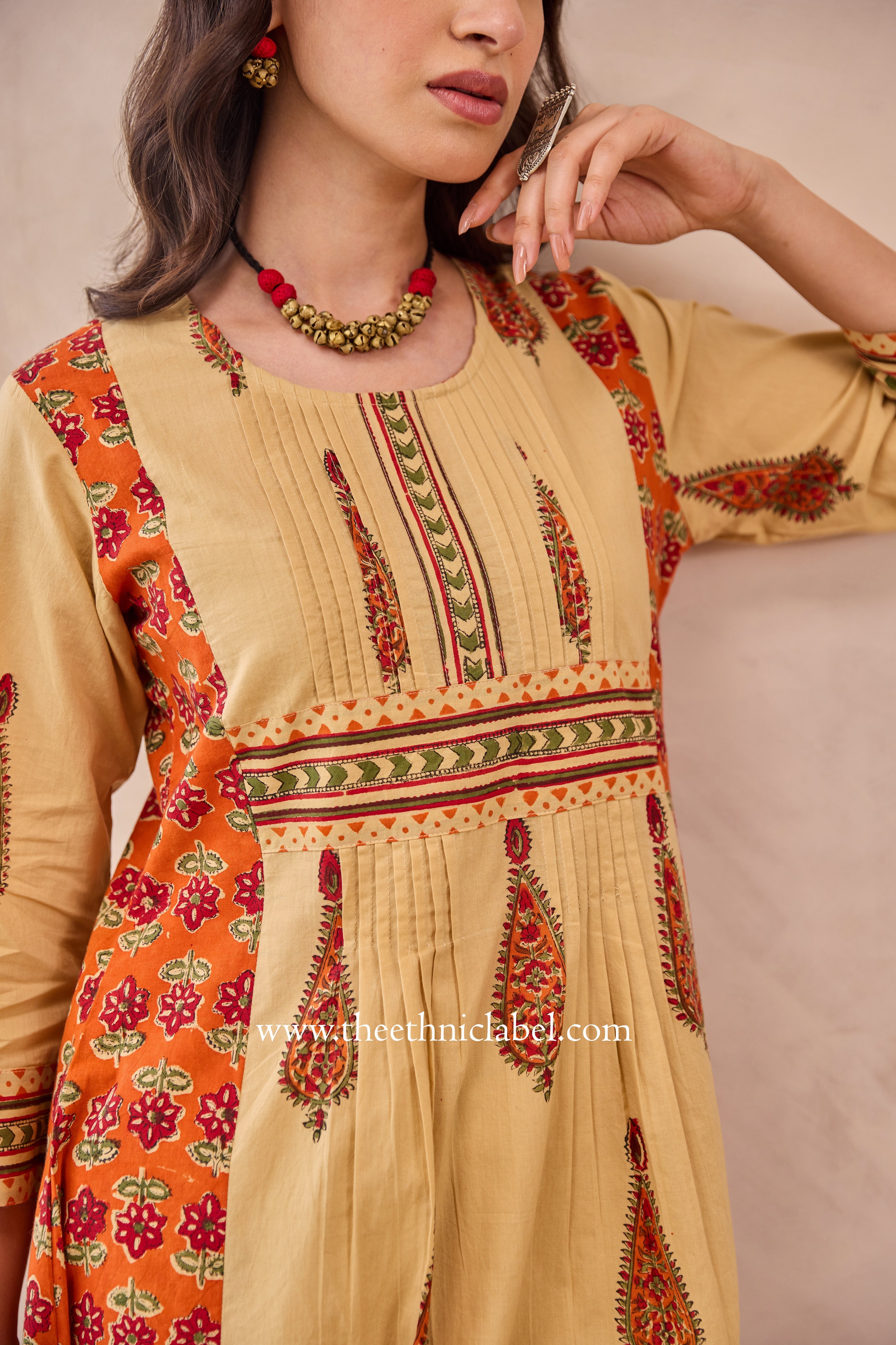 "Dastaan" Hand Block Printed Cotton kurta
