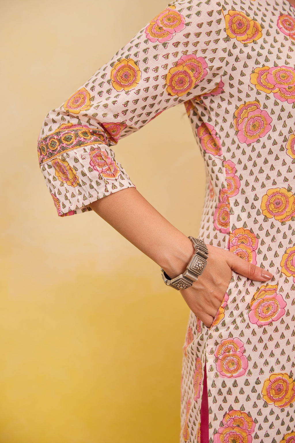"Yuktii" Hand Block Printed Cotton kurta