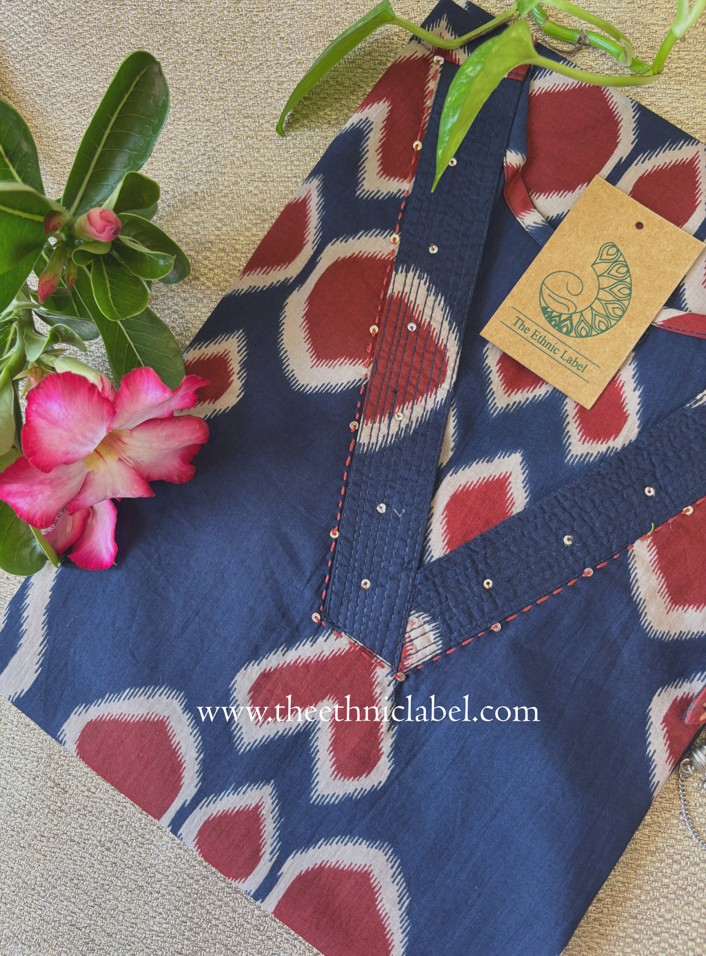 "Sifra" Blue Printed Cotton kurta