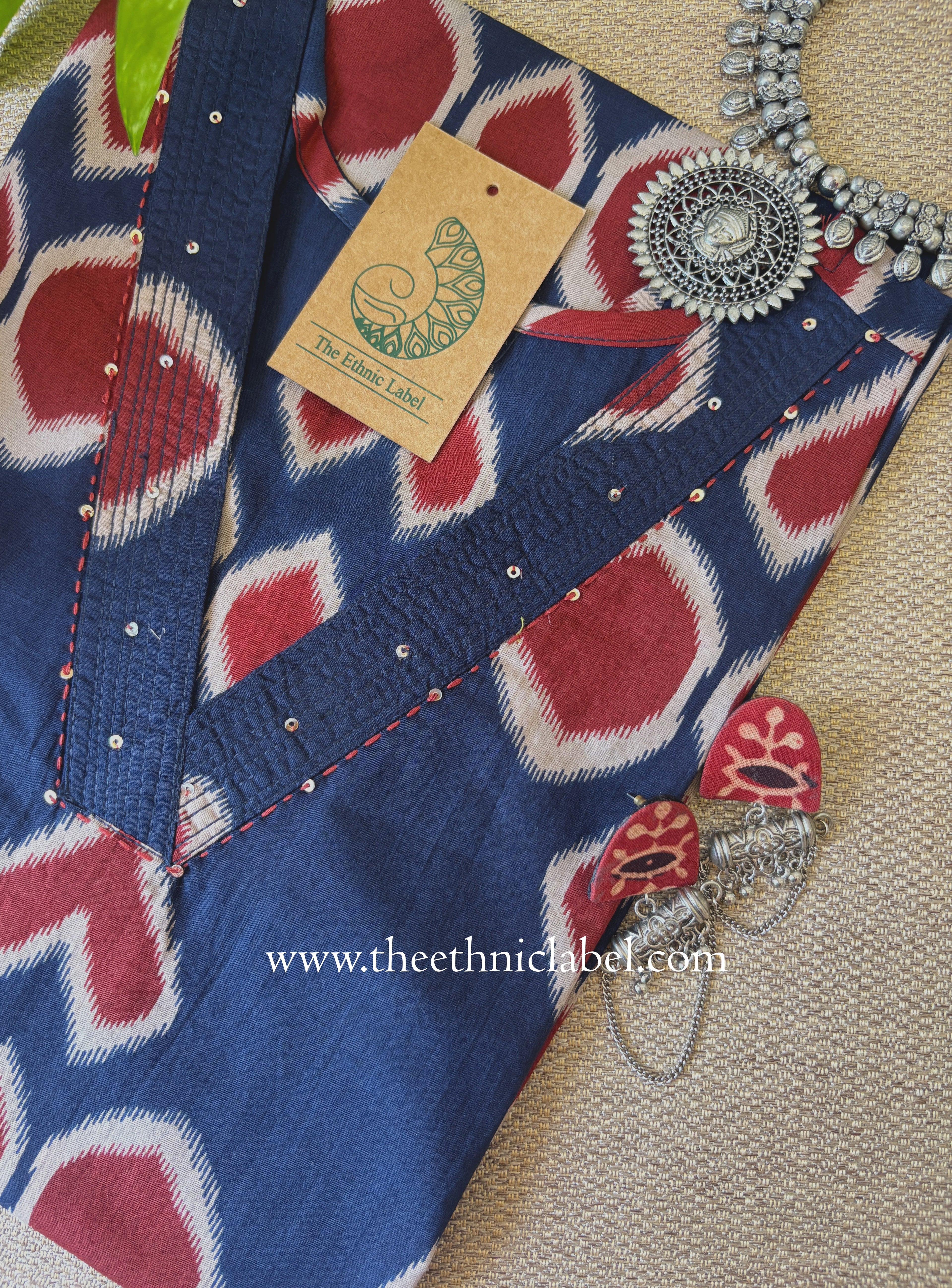 "Sifra" Blue Printed Cotton kurta