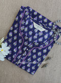 "Mehira" Hand Block Printed Purple Cotton kurta