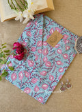 "Dua" Blue Cotton kurta - Big Size