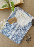 "Sutrika" Blue Embroidered Cotton kurta