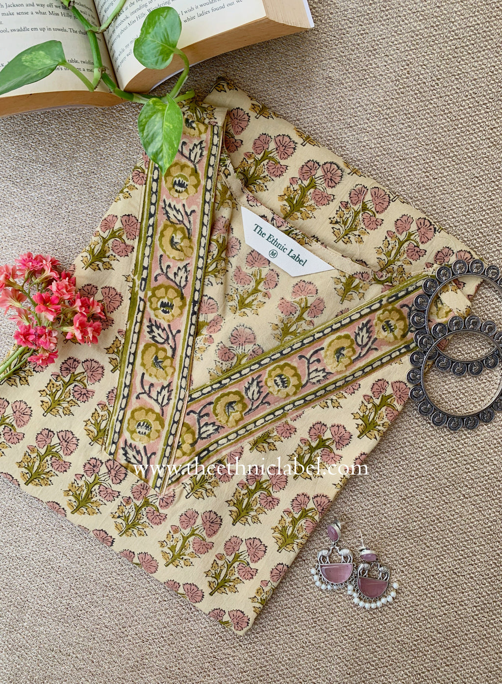 "Mittika" Hand Block Printed Bagru Cotton kurta