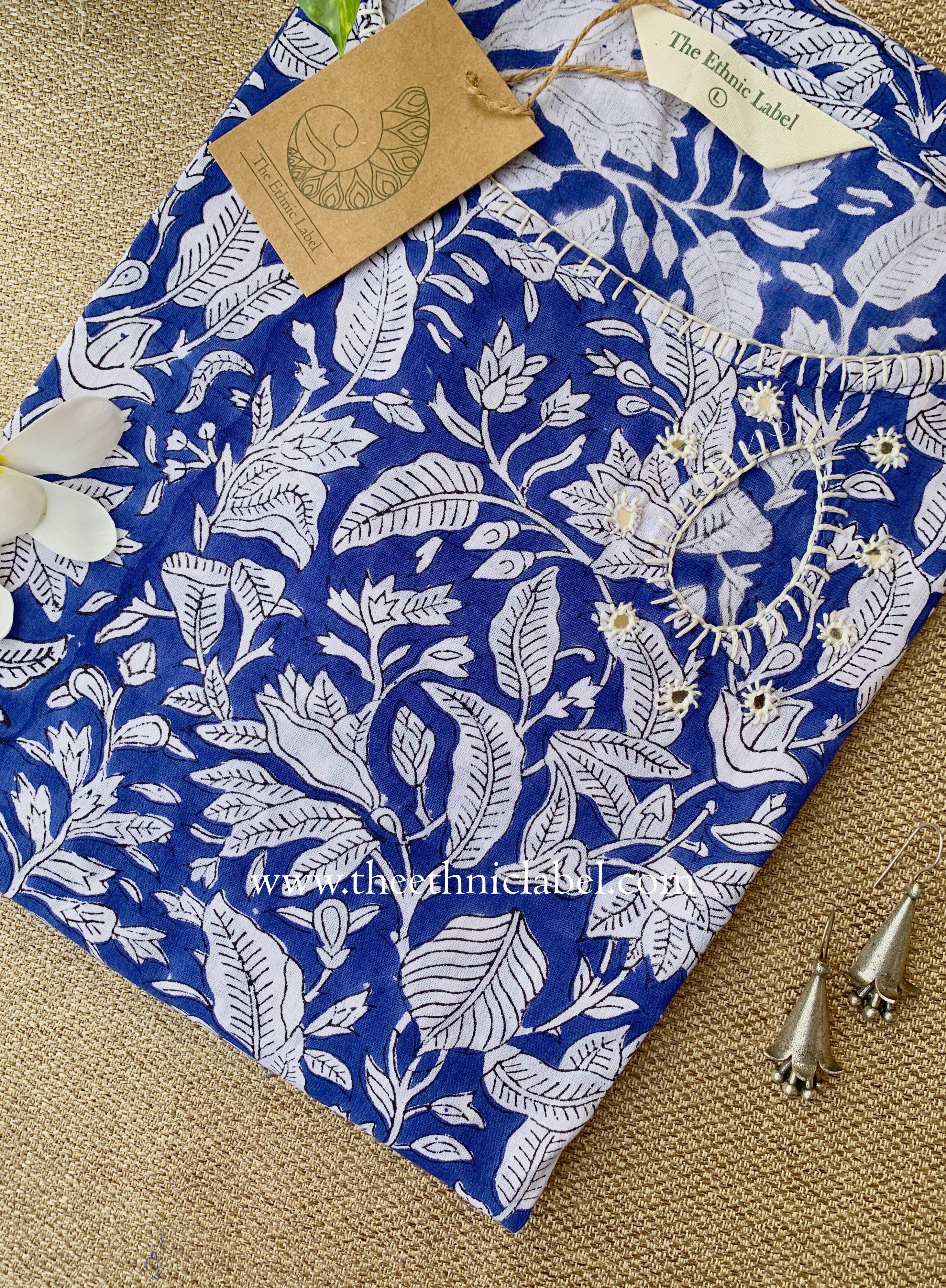 "Reya" Hand Block Printed Cotton kurta