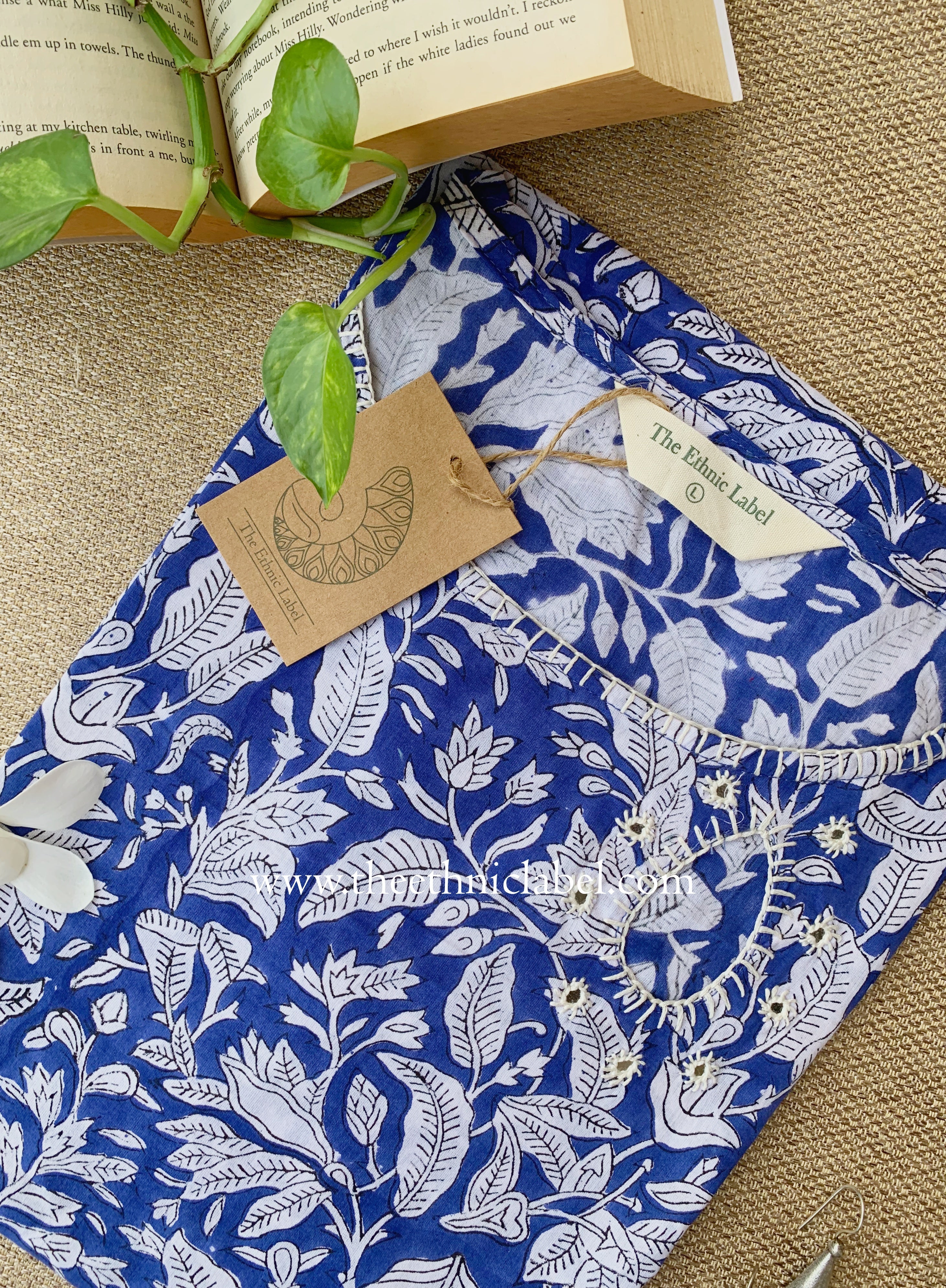 "Reya" Hand Block Printed Cotton kurta